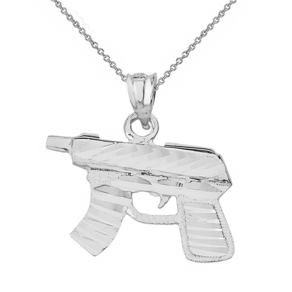 Sub Machine Gun Charm SMG Rifle Pendant Necklace - Military Style Jewelry for Men & Women - Perfect for Cosplay, Airsoft, and Gun Enthusiasts