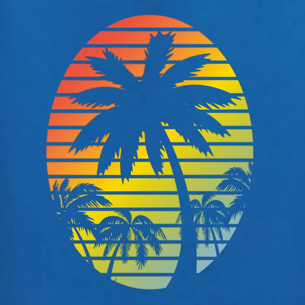 Wild Bobby Tropical Palm Trees Sunset Graphic Sweatshirt - Unisex Crewneck Pullover for Beach Vacation, Summer Outfits & Casual Streetwear