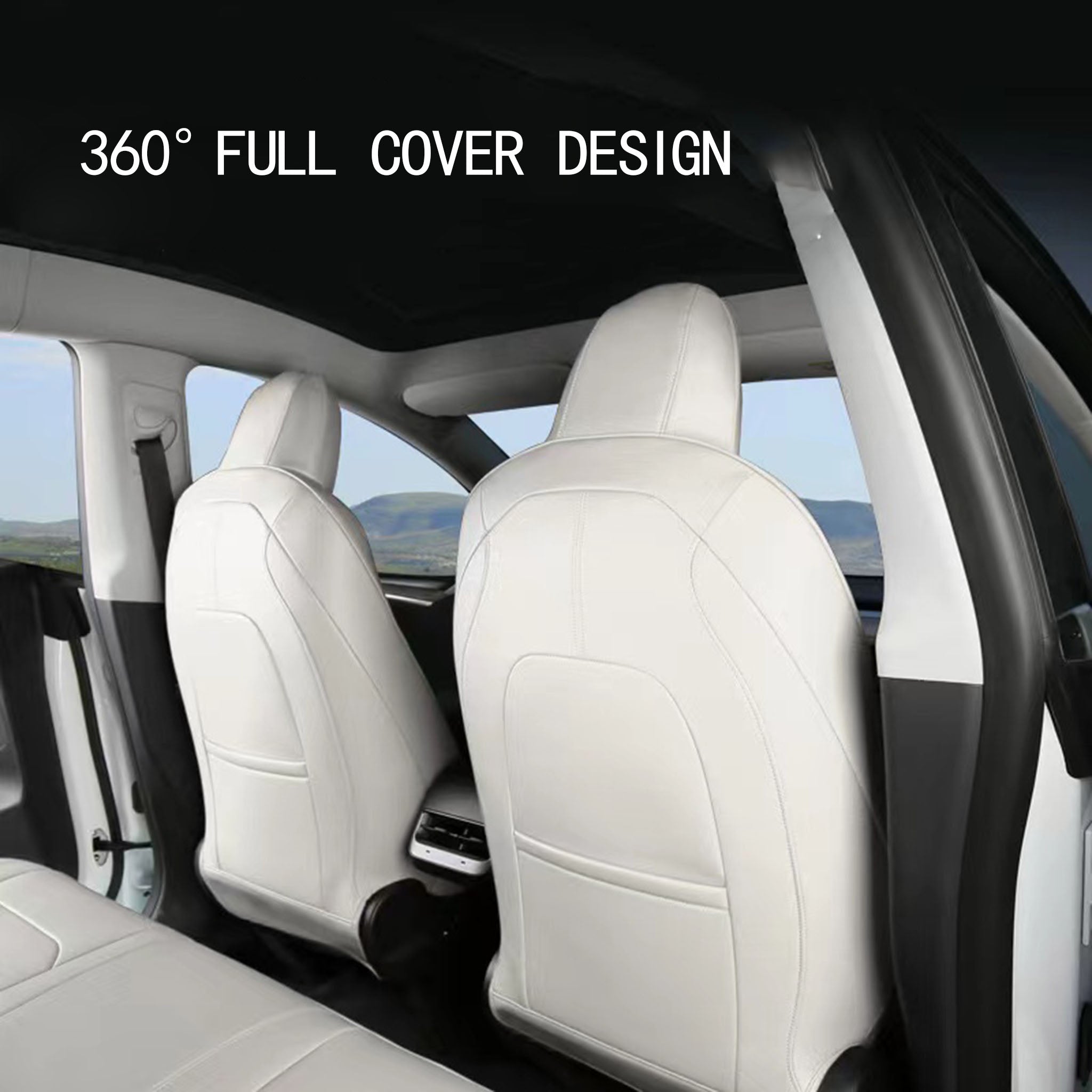 Premium Custom Fit Tesla Seat Covers for Model 3 & Model Y (2017-2025) - Waterproof & Breathable Car Seat Protectors with Enhanced Comfort - Perfect for Road Trips, Daily Commute & Interior Protection