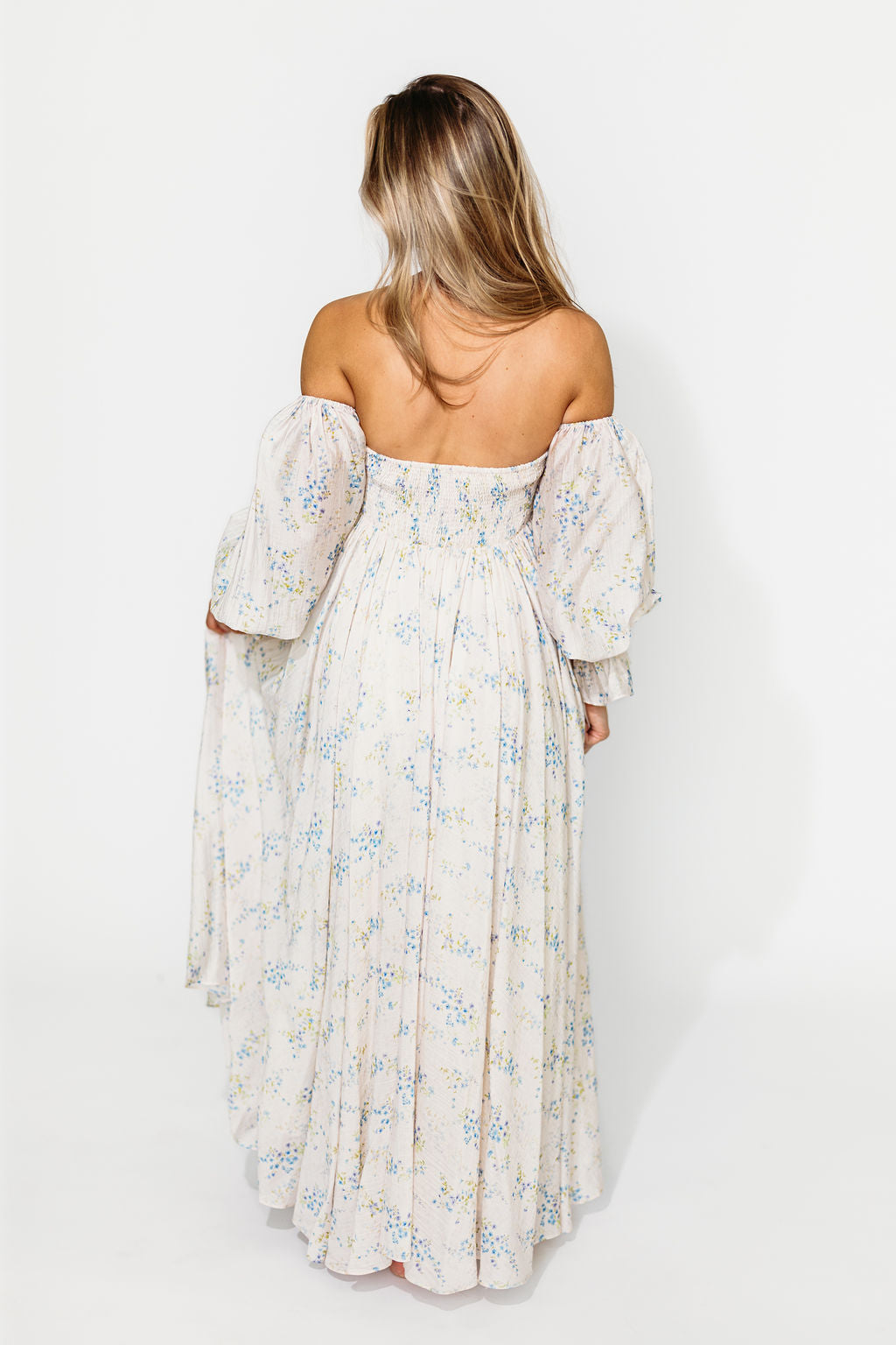 Dear Skye Floral Dress in Blue - Elegant Summer Maxi Dress with V-Neck & Flowy Skirt | Perfect for Beach Vacations, Weddings & Date Nights (Pre-Order Available)