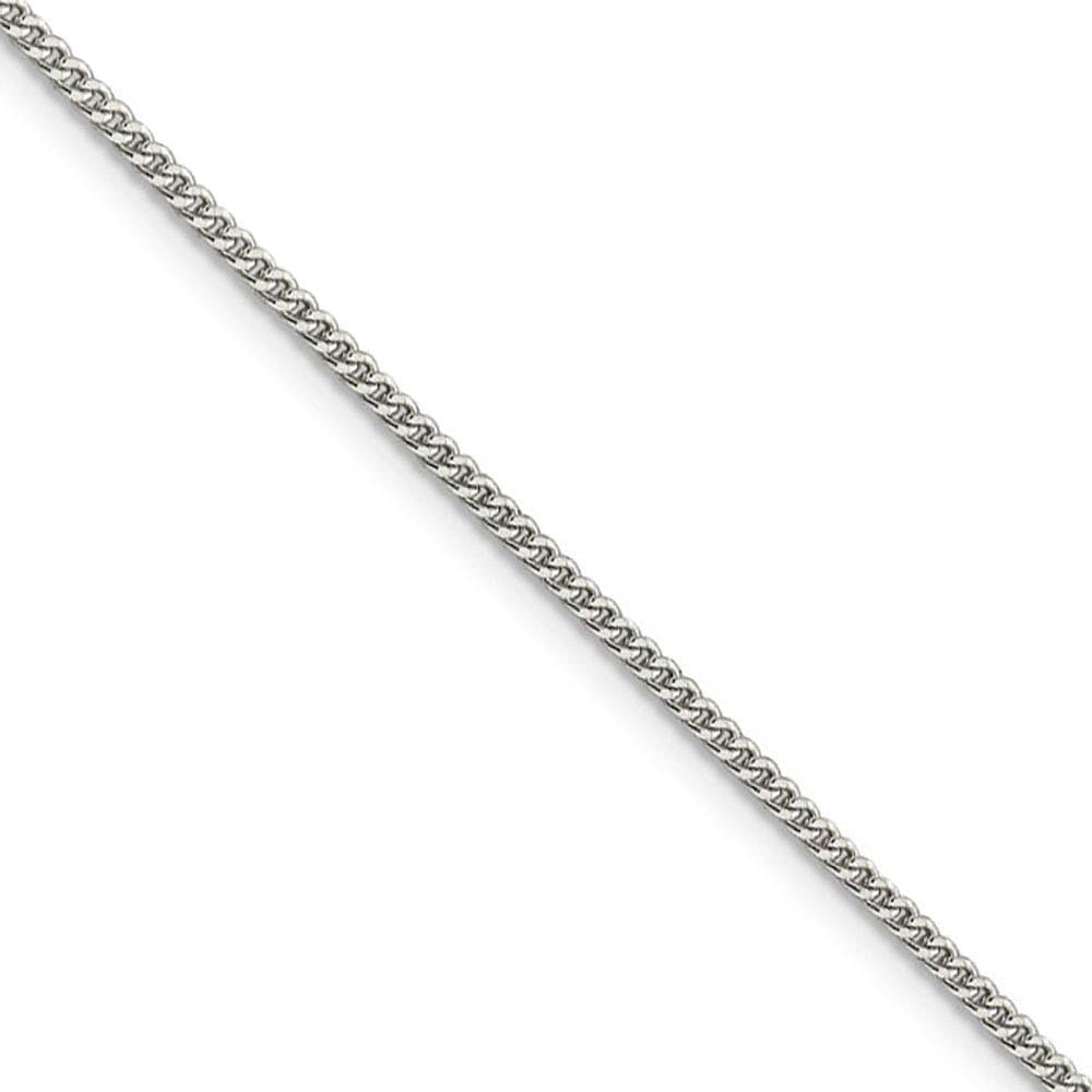 Sterling Silver Curb Chain Necklace - 1.75mm Black Bow for Gifts & Parties