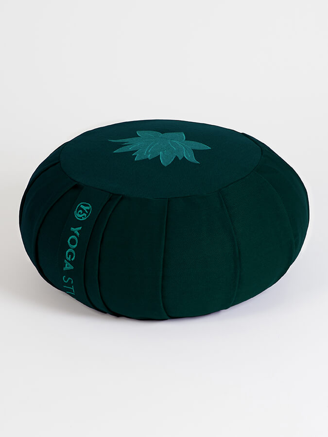 Organic Cotton Round Lotus Zafu Buckwheat Meditation Cushion - GOTS Certified for Yoga, Zen Meditation & Home Decor - Eco-Friendly & Comfortable Support for Mindful Practices