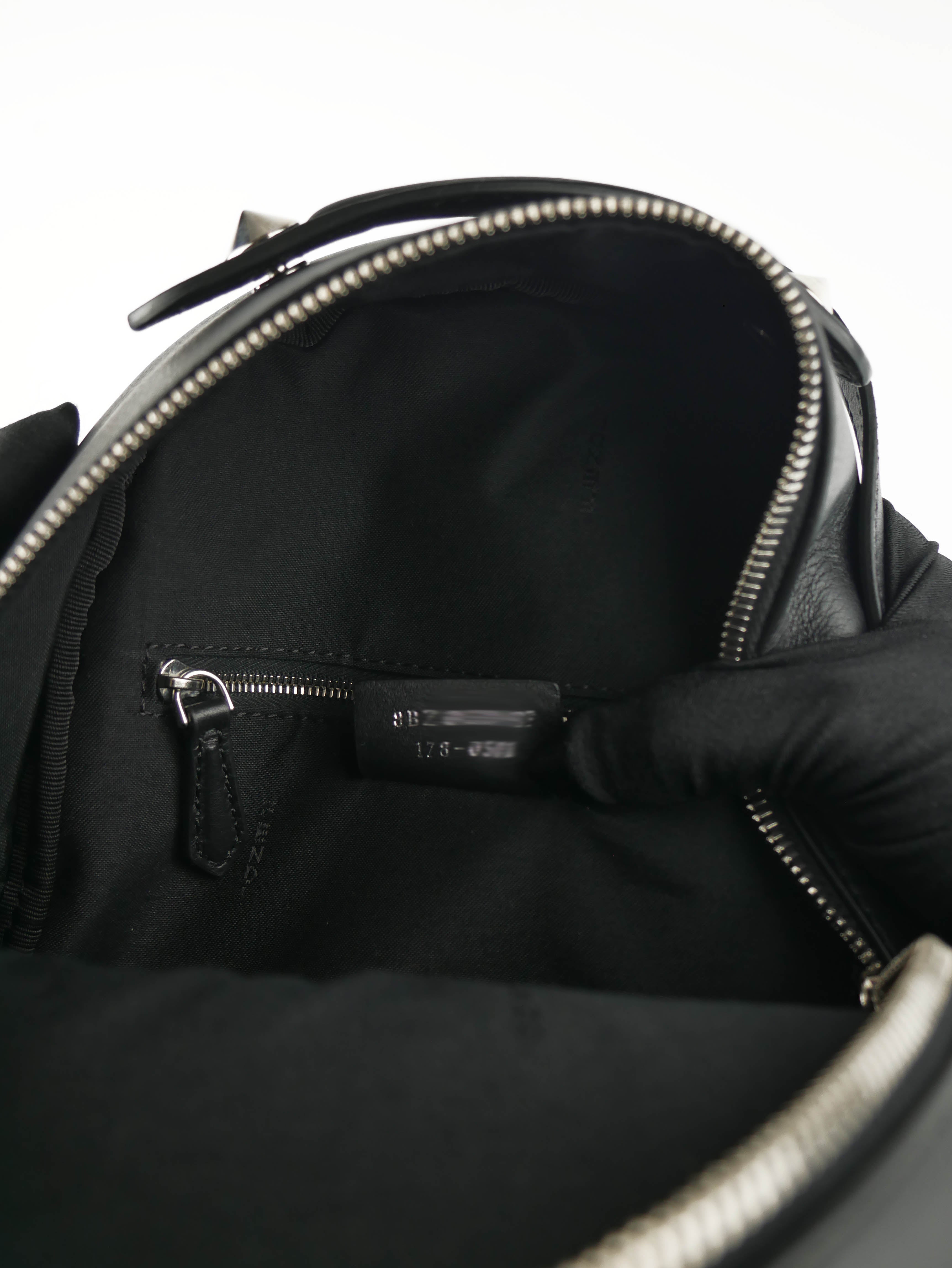 Fendi Black Mini Pyramid Studded Backpack for Women | Luxury Designer Leather Backpack Purse | Perfect for Travel, Shopping & Night Out
