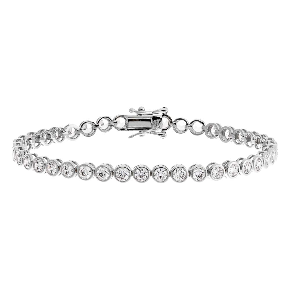 Elegant Bezel Tennis Bracelet for Women - 14K Gold Plated Cubic Zirconia Tennis Chain Bracelet | Perfect for Weddings, Parties & Everyday Wear