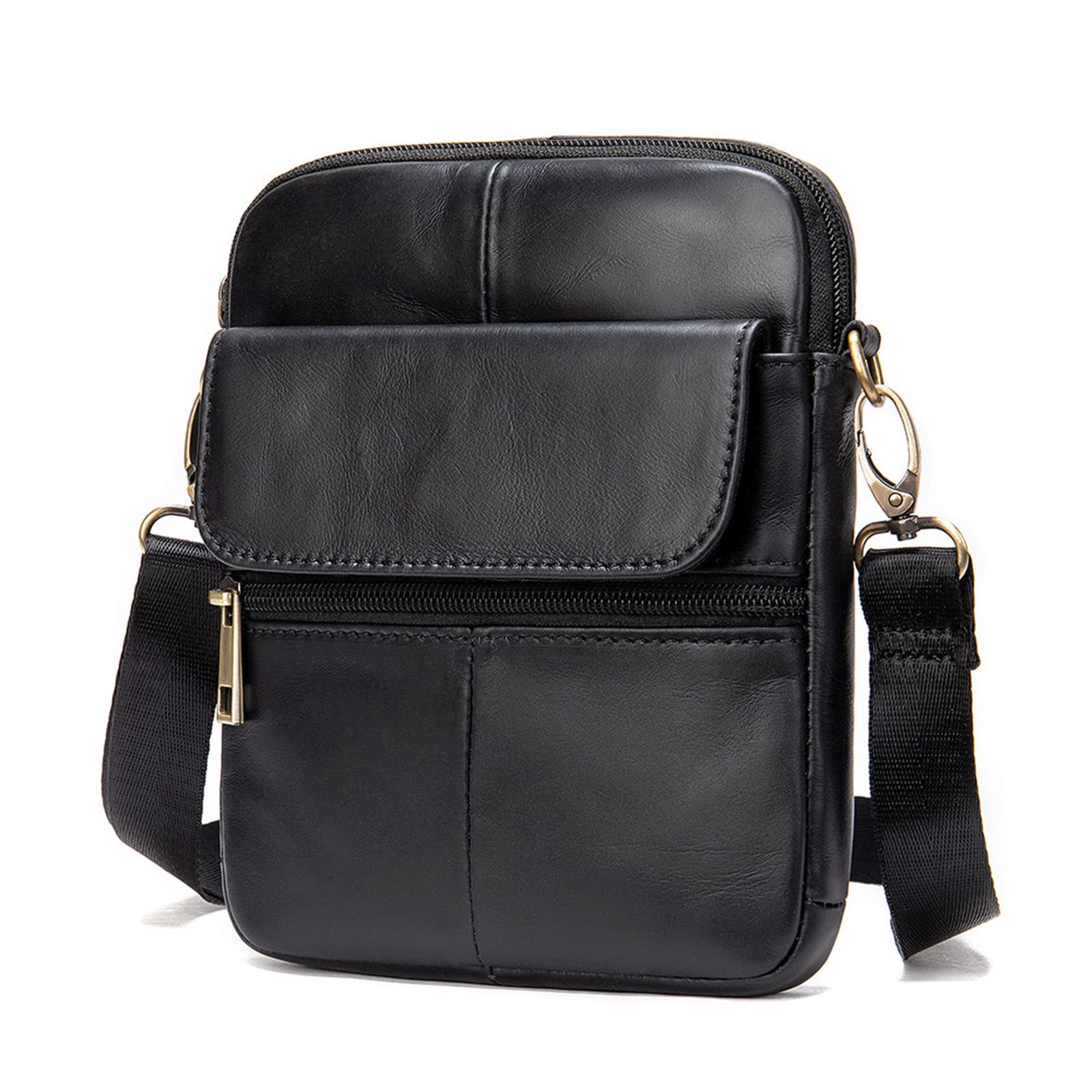 KJDPP Genuine Leather Messenger Bag for Men - Large Capacity Business Shoulder Bag - Durable Work Briefcase for Office, Commute & Travel