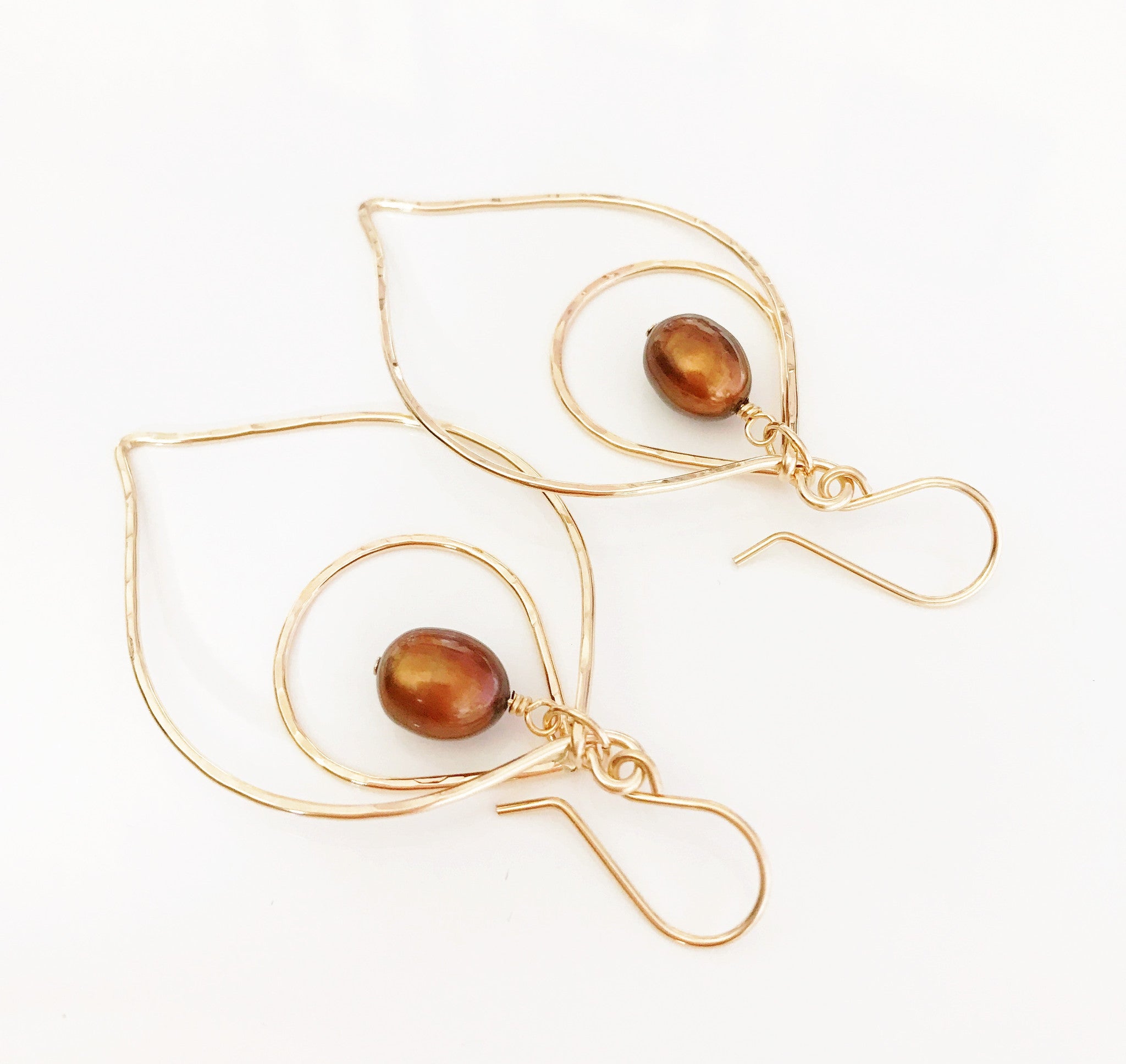 E339 Chocolate Pearl Earrings for Women - Elegant Dangle Earrings for Party, Wedding & Everyday Wear