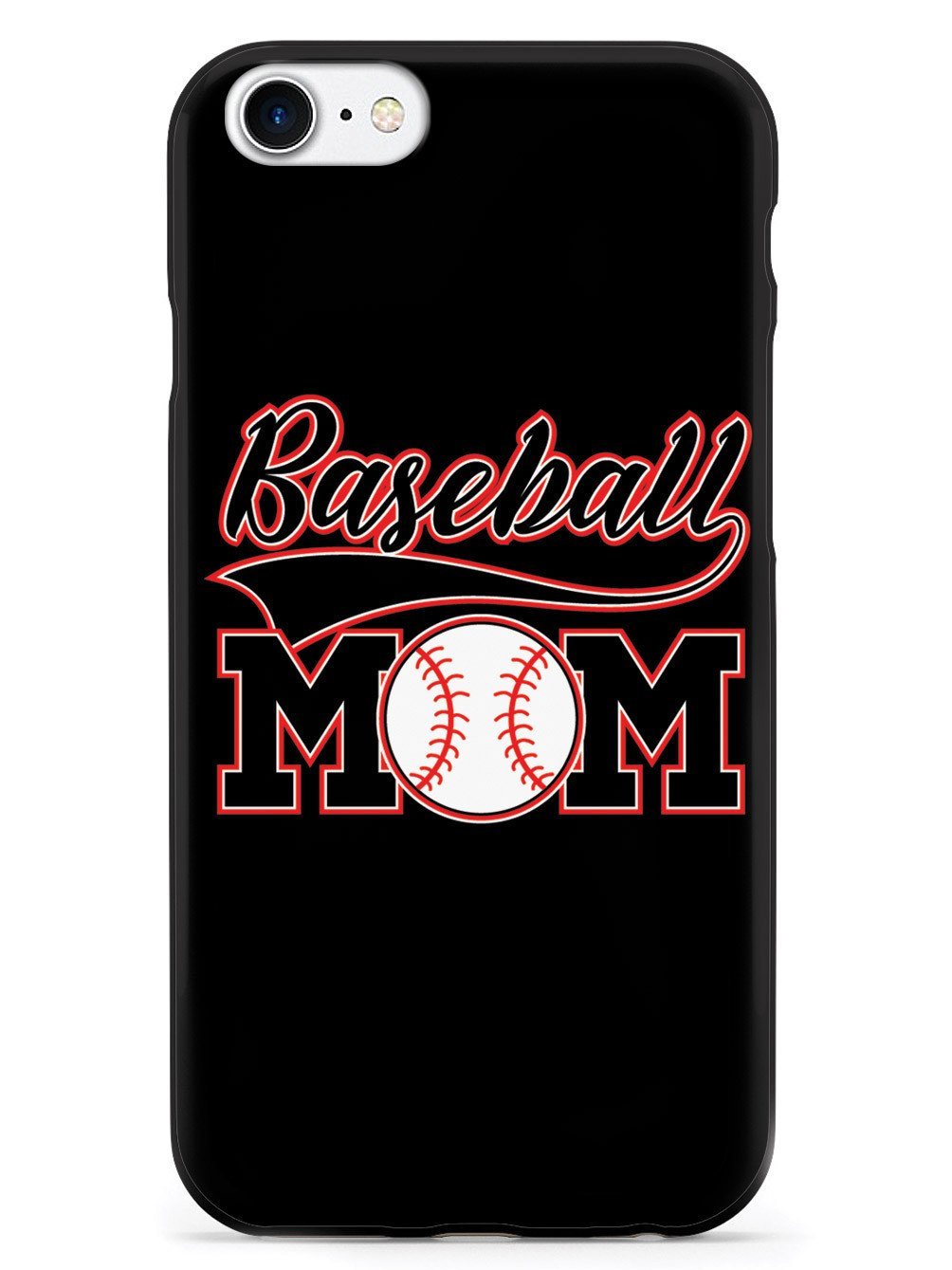 **Inspired Cases for iPhone 8 - 3D Textured Protective Phone Cover - Shockproof & Anti-Slip Design - Perfect for Baseball Moms & Active Lifestyles - Black**    *(Ideal for daily use, sports, travel, and outdoor activities - Durable protection for your Apple iPhone 8.)*