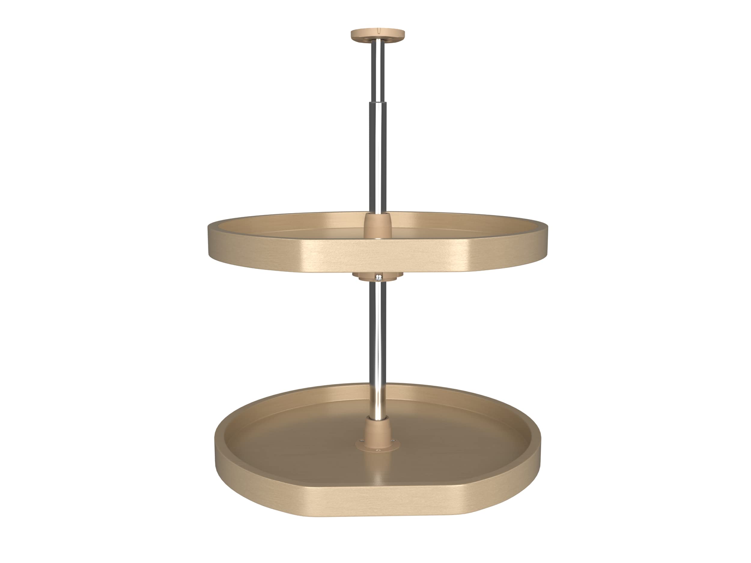 Rev-A-Shelf 20-Inch D-Shape Lazy Susan Turntable - 2-Tier Spinning Shelf Organizer for Kitchen Cabinet, Pantry & Bathroom Storage (Natural Wood Finish) - Perfect for Spice Racks, Baking Supplies & Toiletries Organization