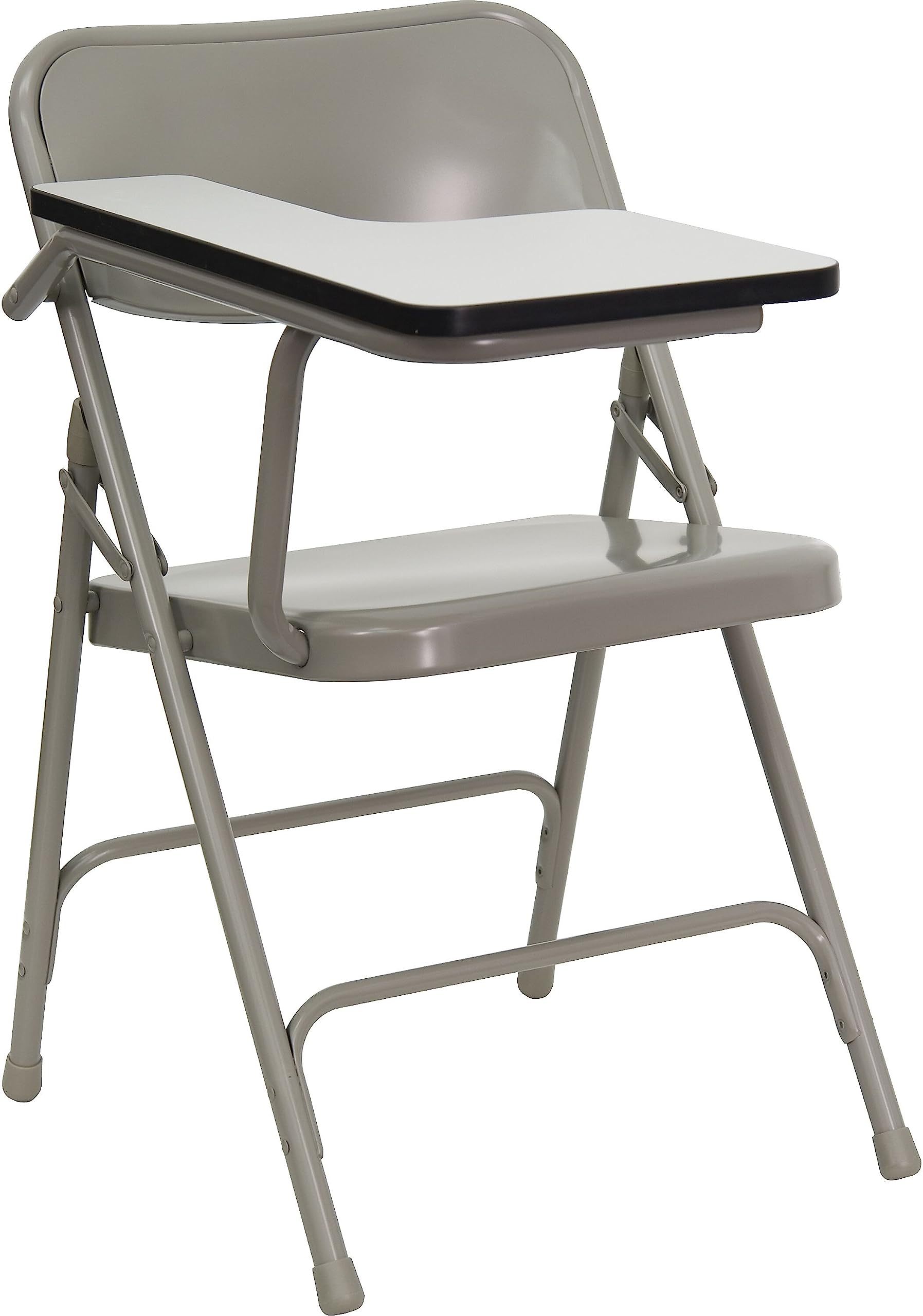 Flash Furniture Rutherford Steel Folding Chair with Right Handed Tablet Arm - Commercial Grade Foldable Conference Room Chair - Set of 2 in Gray - Perfect for Office Meetings, Classrooms & Events