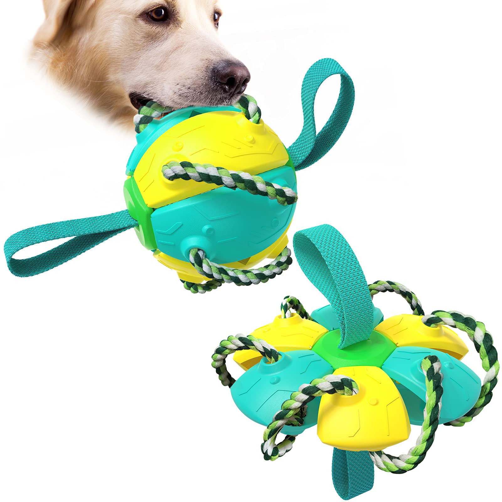 **Interactive Dog Toys for Medium Dogs - Durable Frisbee Ball with Grab Tabs, Tug Toy & Herding Ball - Perfect for Fetch, Training & Birthday Gifts**    *(Use for outdoor play, agility training, bonding, and mental stimulation for active dogs!)*