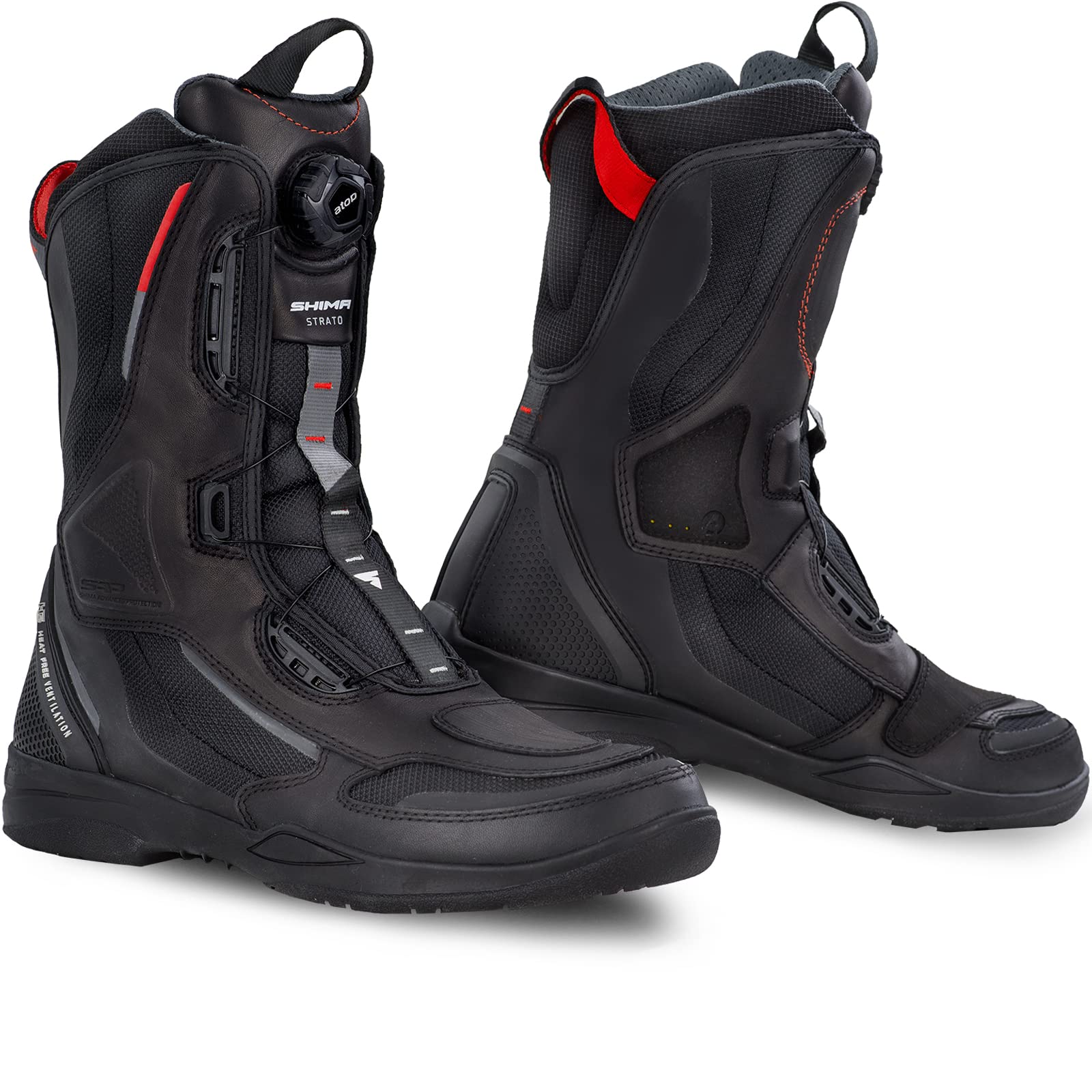 SHIMA STRATO Motorcycle Boots - Lightweight Reinforced Long Biker Riding Boots with ATOP Fast-Closure System for Men & Women | Perfect for Street Riding, Touring & Adventure Motorcycling