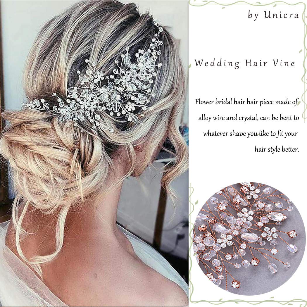 Crystal Bridal Hair Vine - Rhinestone Wedding Headpiece for Women | Perfect for Brides & Parties