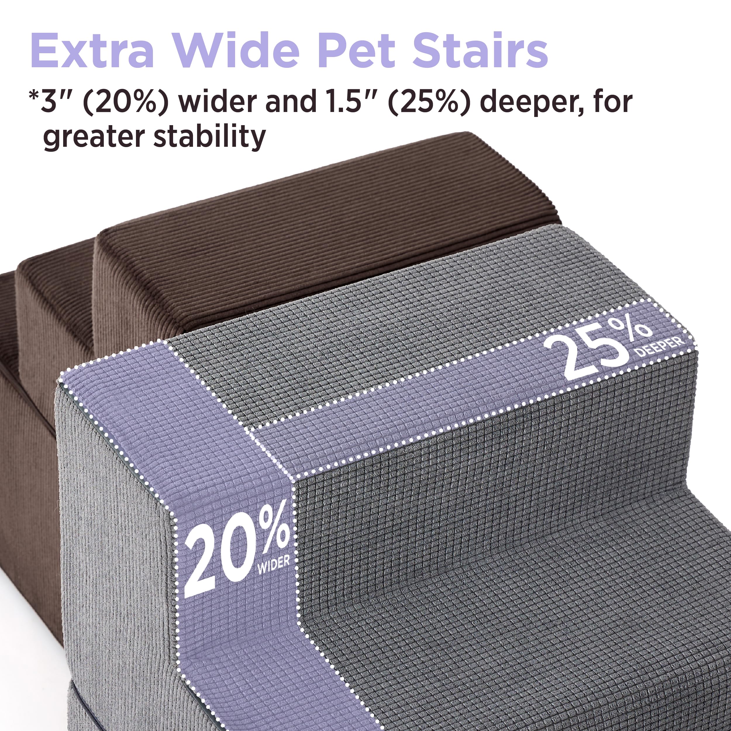 Foldable 4-Step Dog Stairs for High Beds - Non-Slip Pet Steps for Small Dogs & Cats