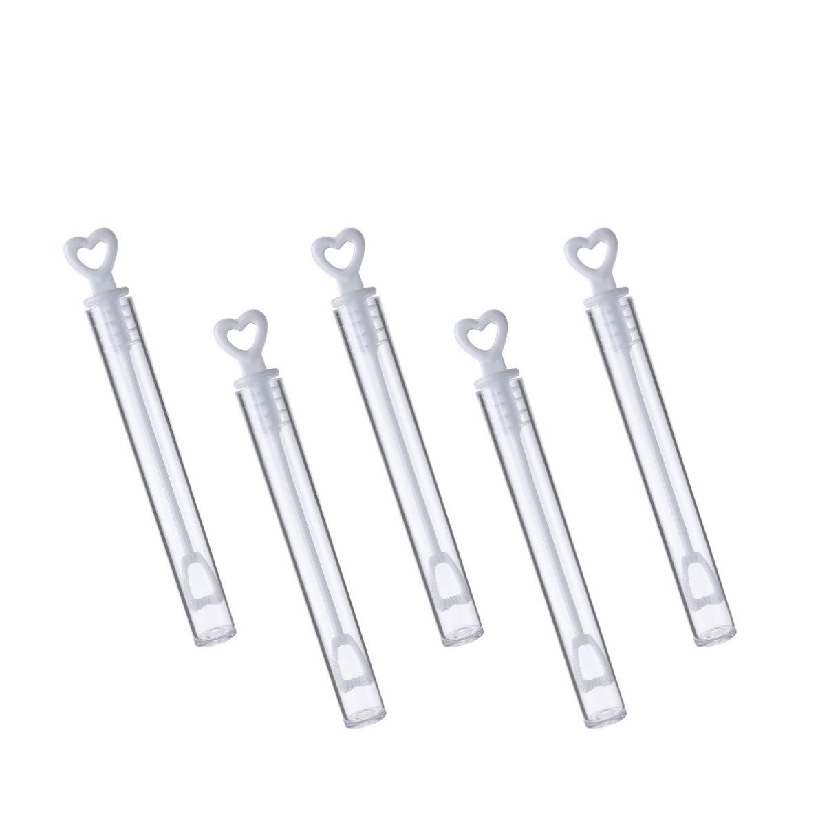 Toddmomy 48pcs Kids Bubble Wands - Heart Shaped Wedding & Party Favors, Outdoor Bubble Blowing Toys for Engagement, Lawn Events & Children's Playtime