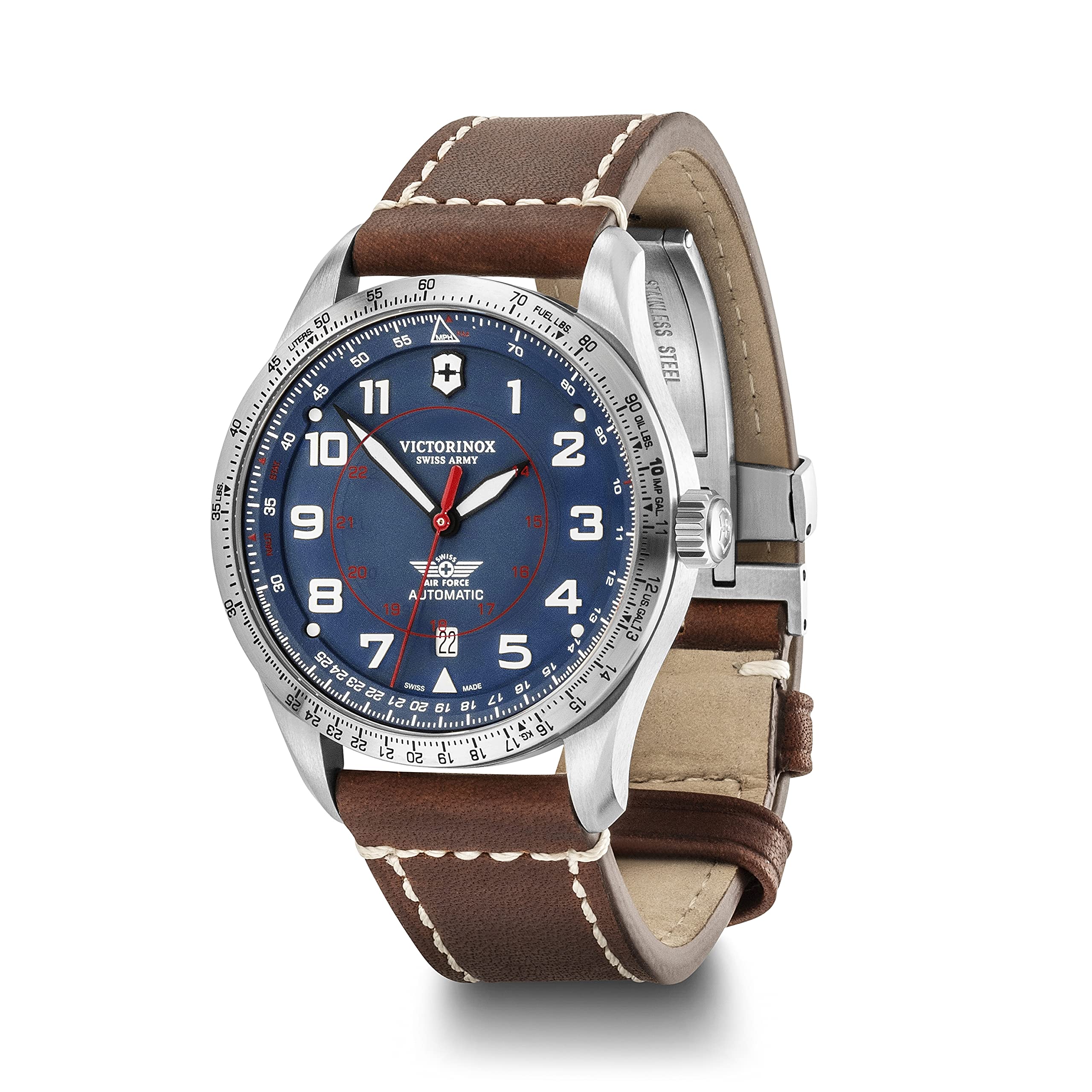 Victorinox AirBoss Mechanical Men's Watch - 42mm Case, 22mm Band, 100M Waterproof - Perfect for Business, Travel & Outdoor Adventures
