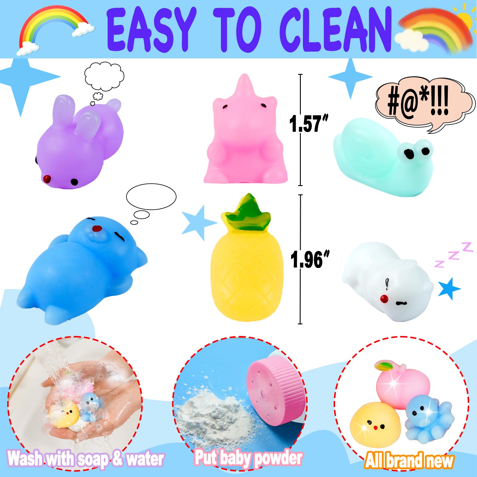 30Pcs Kawaii Squishy Toys - Cute Mochi Animal Stress Relief Toys for Kids, Easter Egg Fillers, Birthday Party Favors, Goodie Bags, Christmas Stocking Stuffers, Piñata Prizes & Classroom Rewards - Perfect for Stress Relief, Sensory Play & Party Gift Giving