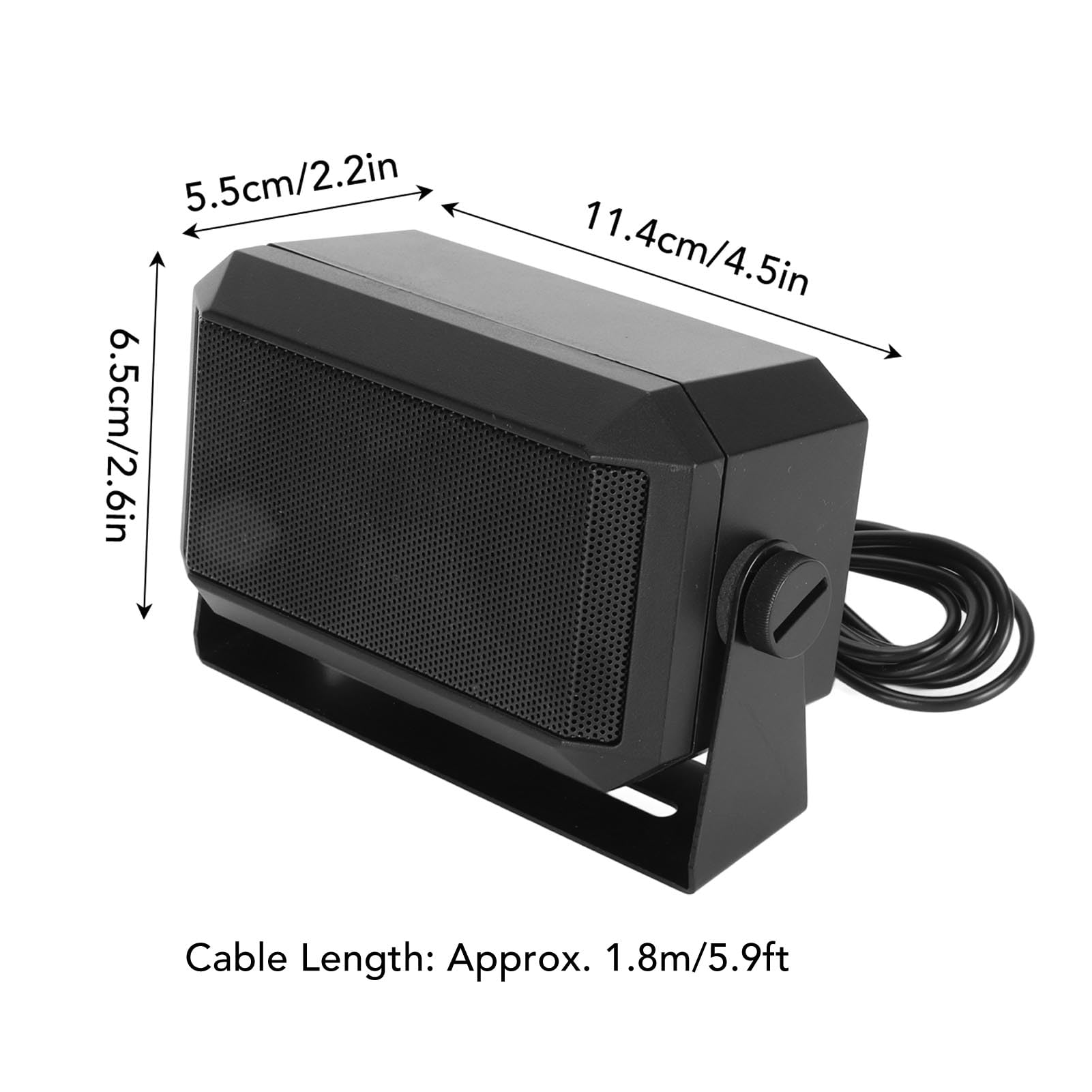 ASHATA 5W External Speaker with 3.5mm Plug - Professional CB & Ham Radio Speaker for Car, Mobile Transceiver, TYT MD 9600, TH 9800 - Ideal for Clear Communication in Vehicles & Radio Stations