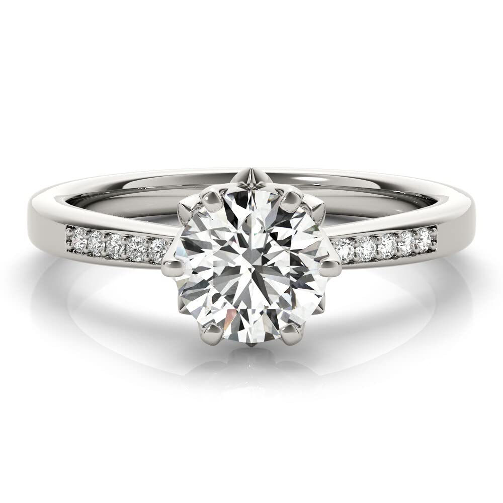 1.0 CT Moissanite Engagement Ring for Women - Platinum Plated Silver Wedding Band, Promise Ring, Anniversary Gift (Perfect for Proposals, Valentine's Day & Special Occasions)