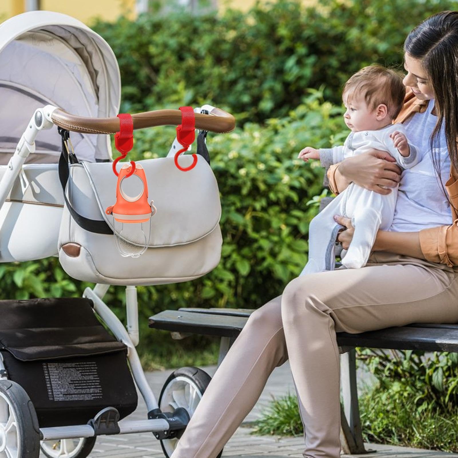 Rotatable Baby Stroller Hook - Multi-Purpose Mommy Organizer Hook for Strollers, Shopping Carts & Wheelchairs | Durable Bag Hanger Accessory for Diaper Bags, Groceries & Daily Essentials (Perfect for Moms On-The-Go)