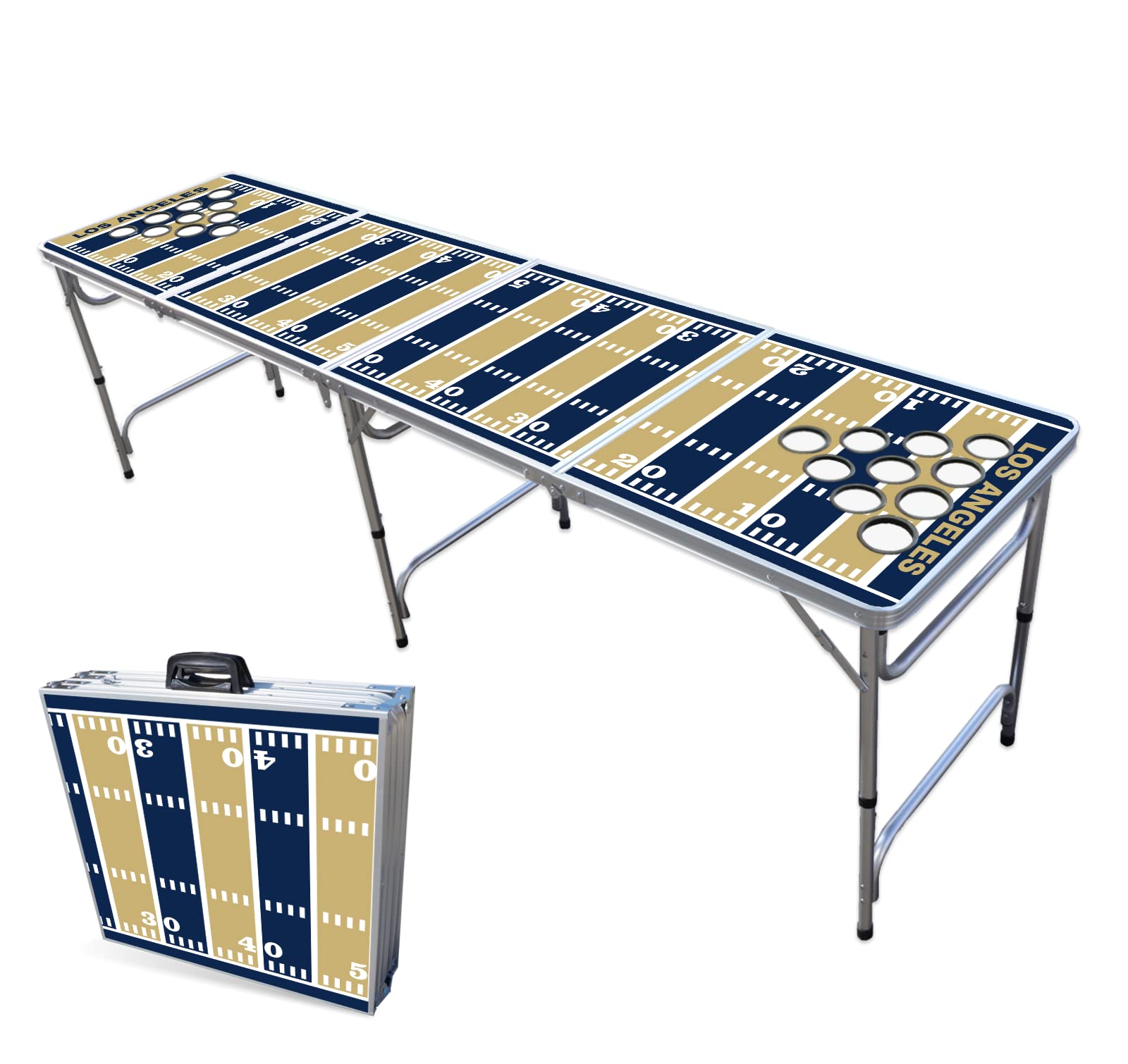 8-Foot Folding Portable Beer Pong Table with LED Lights & Optional Cup Holders - Waterproof Surface for Outdoor Parties, Tailgating & Backyard Games (Choose Your Model)
