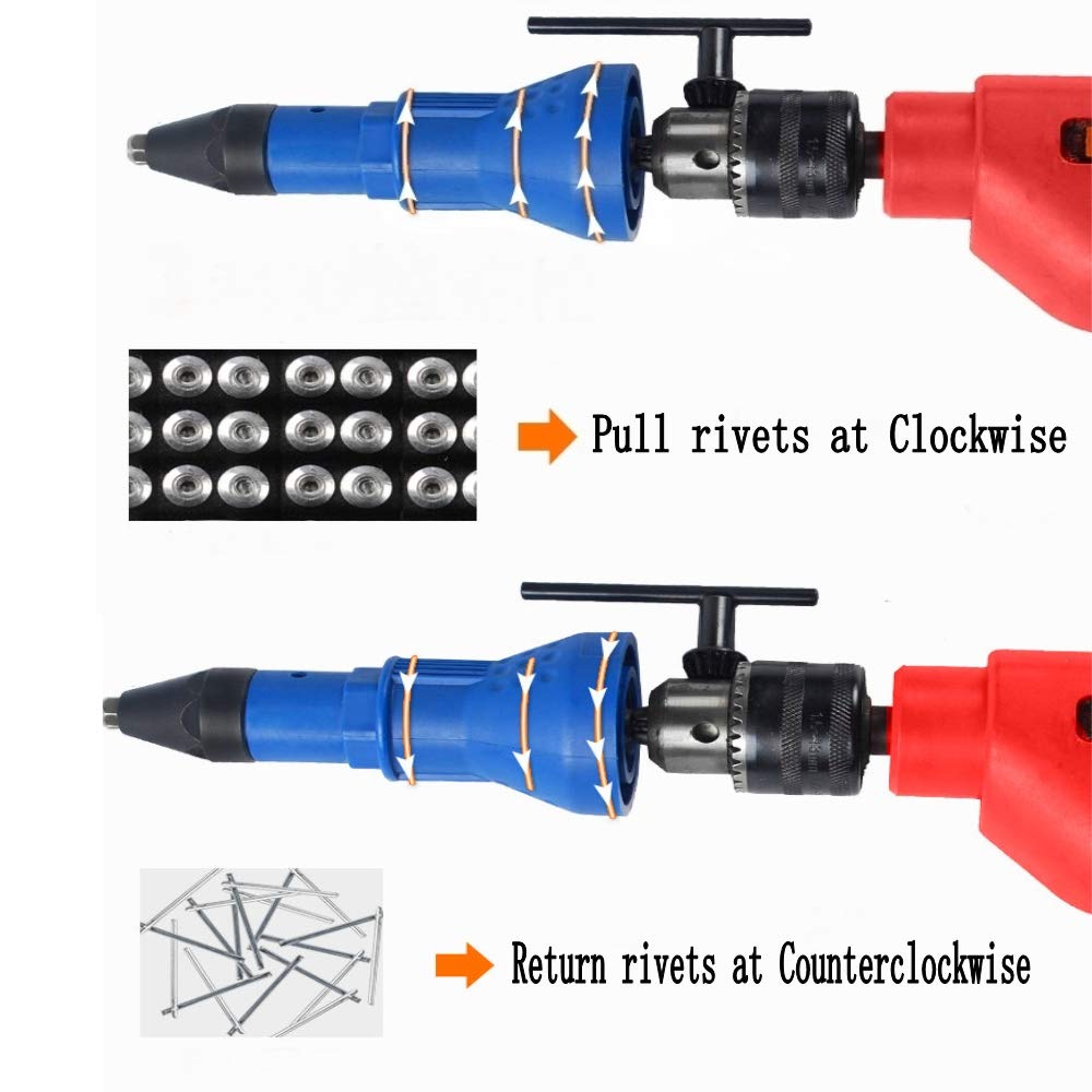 Cordless Electric Rivet Nut Gun - Heavy Duty Riveting Tool Adapter for Drill | Perfect for Metalworking, Automotive Repair & DIY Projects