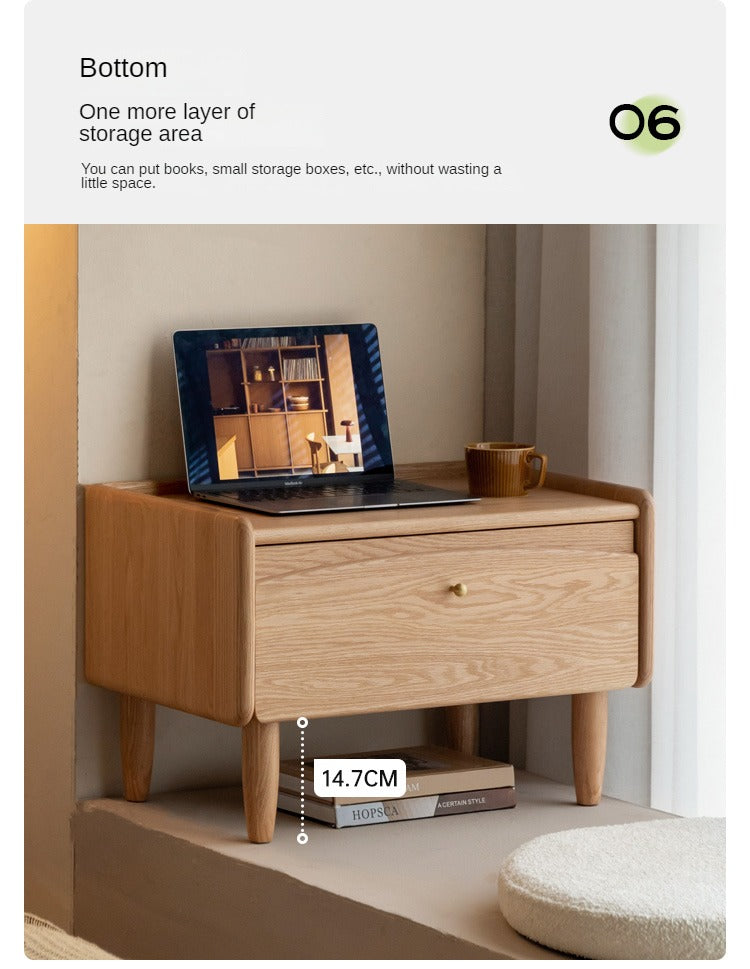 Solid Oak Wood Small Dressing Table with Mirror - Compact Vanity Desk for Bedroom, Makeup & Beauty Station - Perfect for Small Spaces & Apartment Living