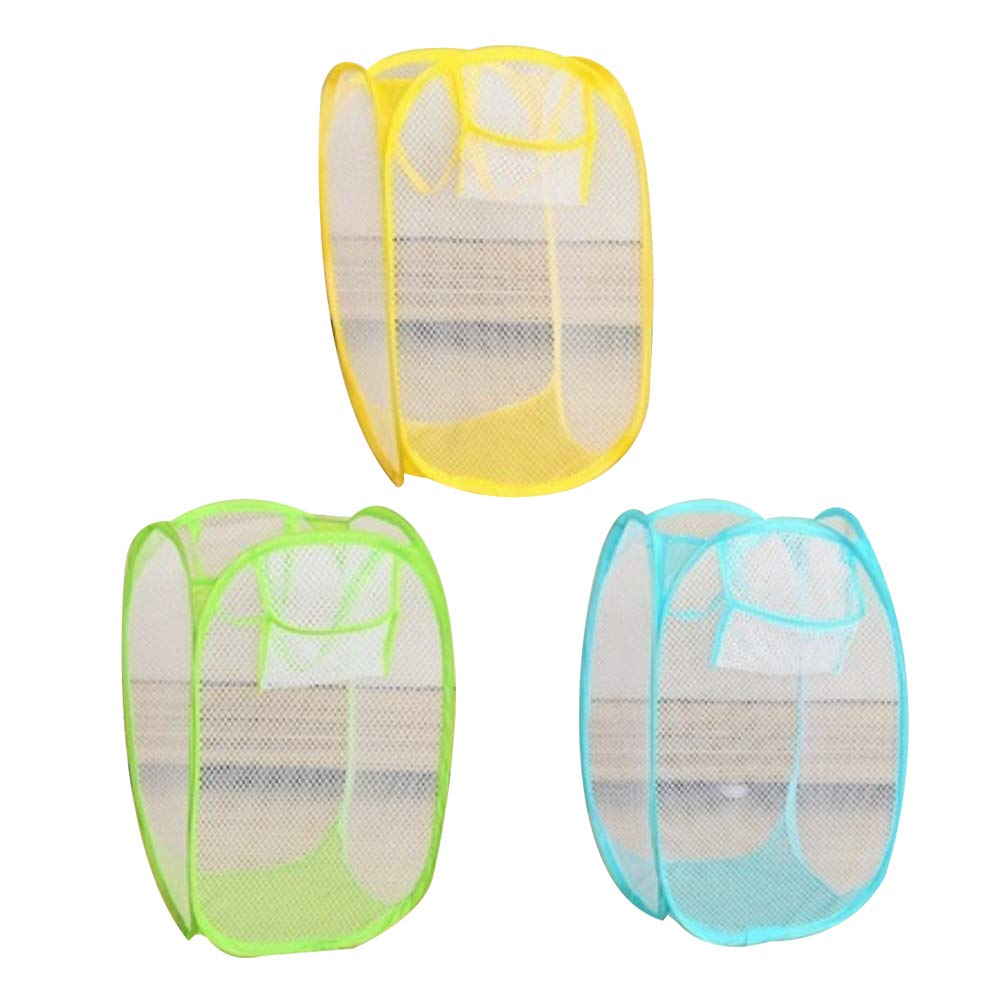 DOITOOL 3-Pack Collapsible Laundry Hamper for Kids - Foldable Dirty Clothes Basket with Handles, Portable Laundry Organizer for Bathroom, Bedroom & Nursery - Perfect for Laundry Storage, Toy Organization & Travel Use