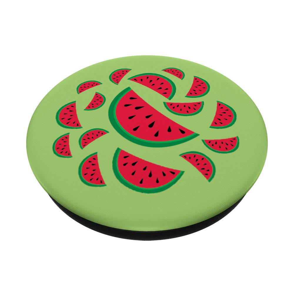 Watermelon Pattern PopSockets PopGrip - Swappable Phone Grip for iPhone, Samsung & Tablets - Summer Fruit Design with Green & Red Seeds - Perfect for Pool Parties, Beach Days & Summer Travel Accessories