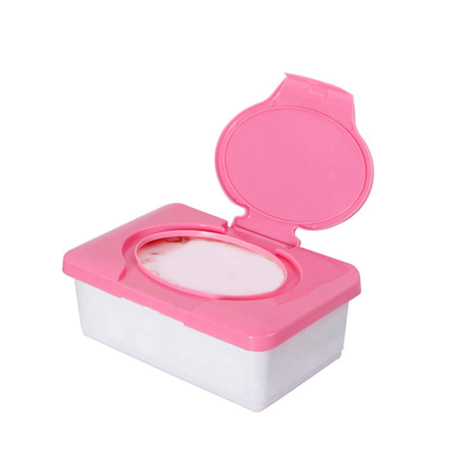 Plastic Wet Wipes Storage Box with Buckle Lid - Portable Home, Car & Office Tissue Holder for Baby Wipes, Makeup Remover & Cleaning (Pink) | Ideal for Nursery, Travel & Daily Hygiene Organization