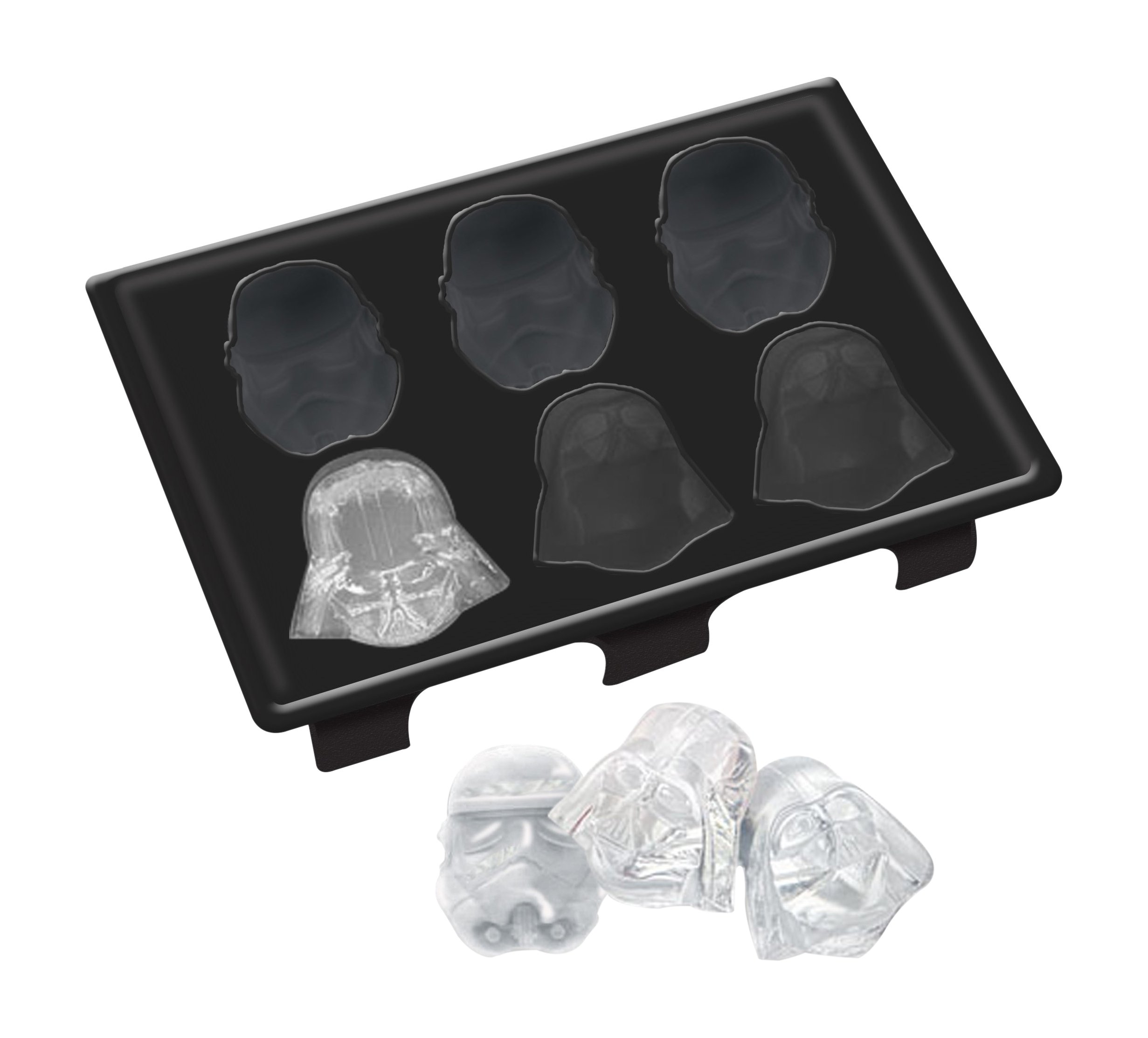 Star Wars Stormtrooper and Darth Vader Ice Cube Tray - Fun Novelty Ice Mold for Cocktails, Drinks, and Star Wars Themed Parties (Officially Licensed)