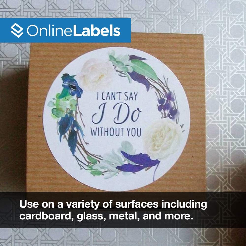 2.5 Inch Round White Gloss Labels for Laser Printers - 6,000 Circle Stickers (500 Sheets) - Perfect for Address Labels, Jar Labels & Craft Projects - OnlineLabels