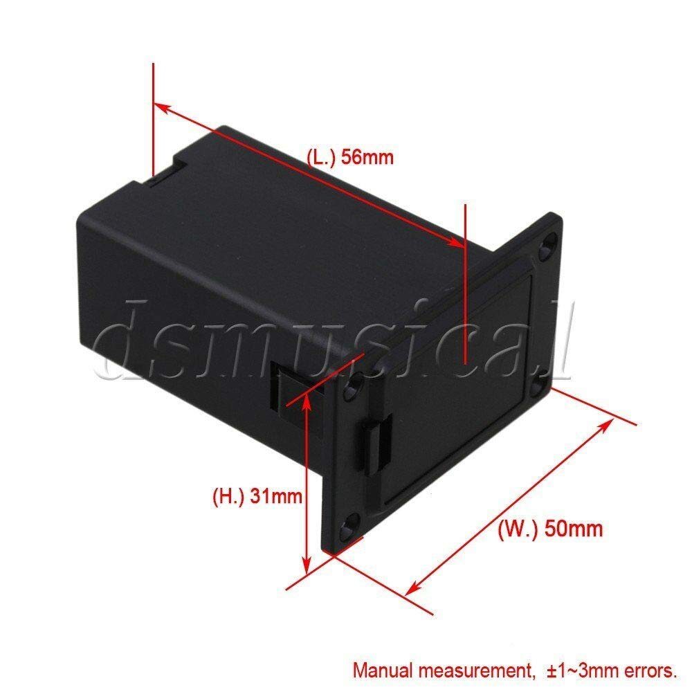 5-Pack Black 9V Guitar Battery Holder for Active Guitar & Bass Pickups - Durable Replacement Parts for Musicians & Performers - Perfect for Live Shows, Studio Recording & DIY Guitar Upgrades