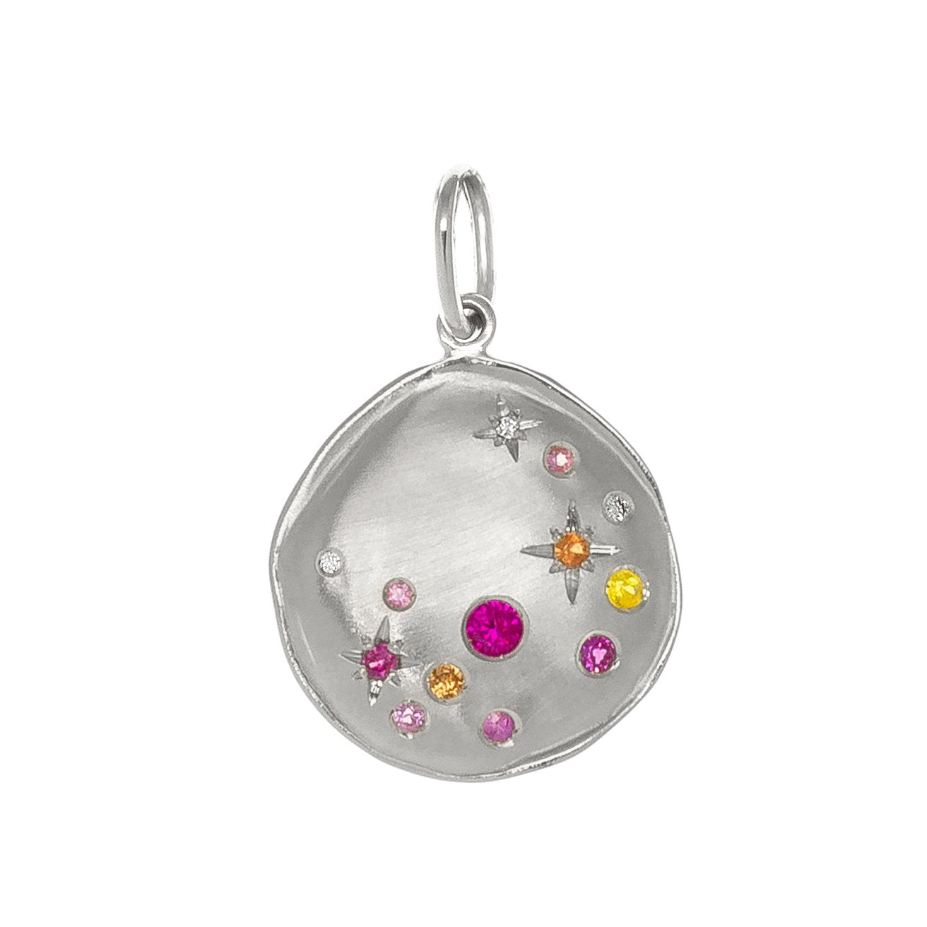Luna Scattered Star Coin Charm - Elegant Celestial Jewelry for Necklaces & Bracelets - Perfect for Boho Fashion & Gift Giving