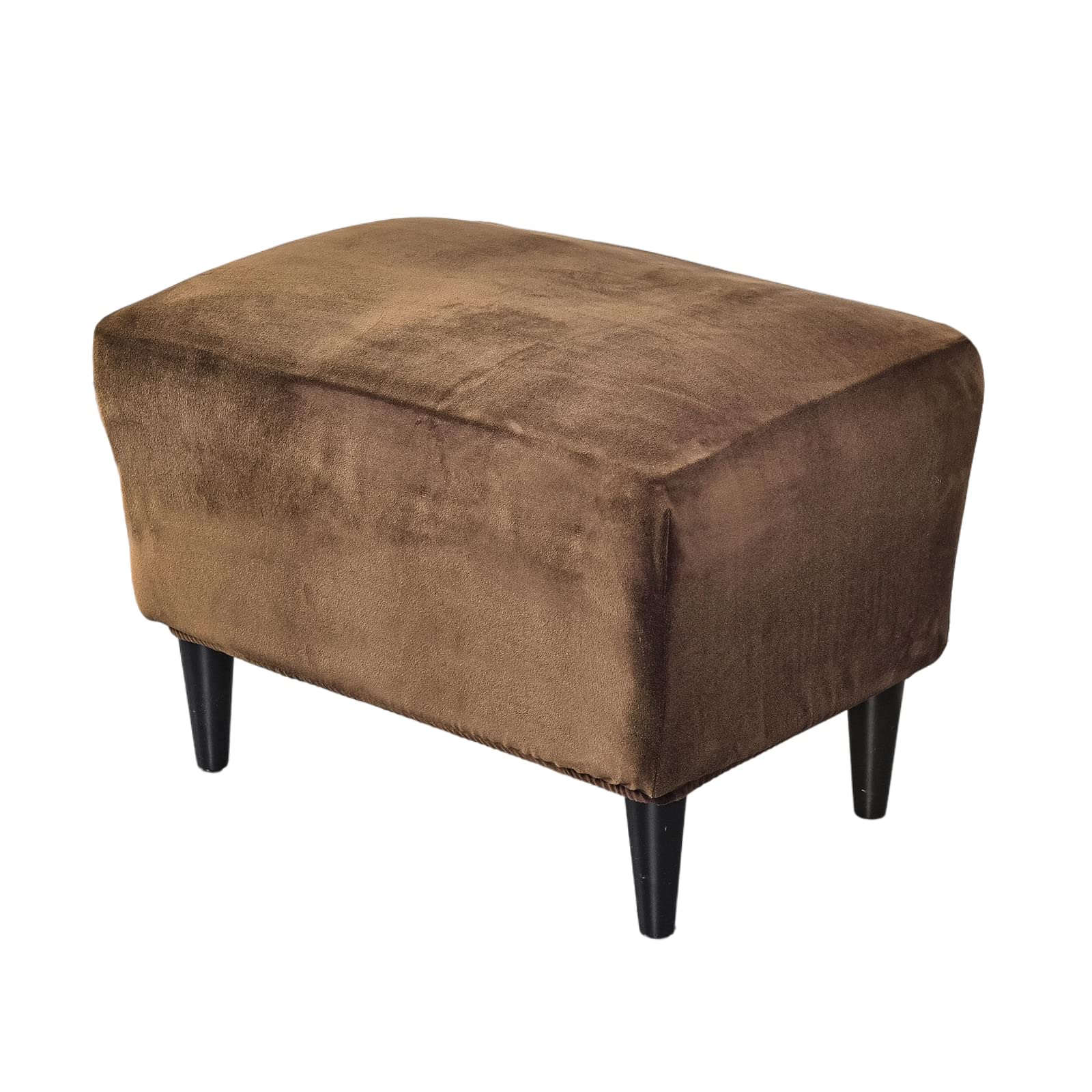 CRFATOP X-Large Velvet Ottoman Chair Slipcover - Stretch Rectangle Storage Stool Cover with Elastic Bottom for Footrest, Sofa & Furniture Protection (17