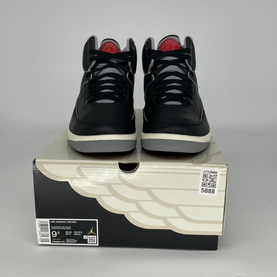 AIR JORDAN 2 Retro Black Cement Men's Basketball Shoes Size 9.5/11W (DR8884-001) - Perfect for Streetwear, Sneaker Collection & Casual Wear
