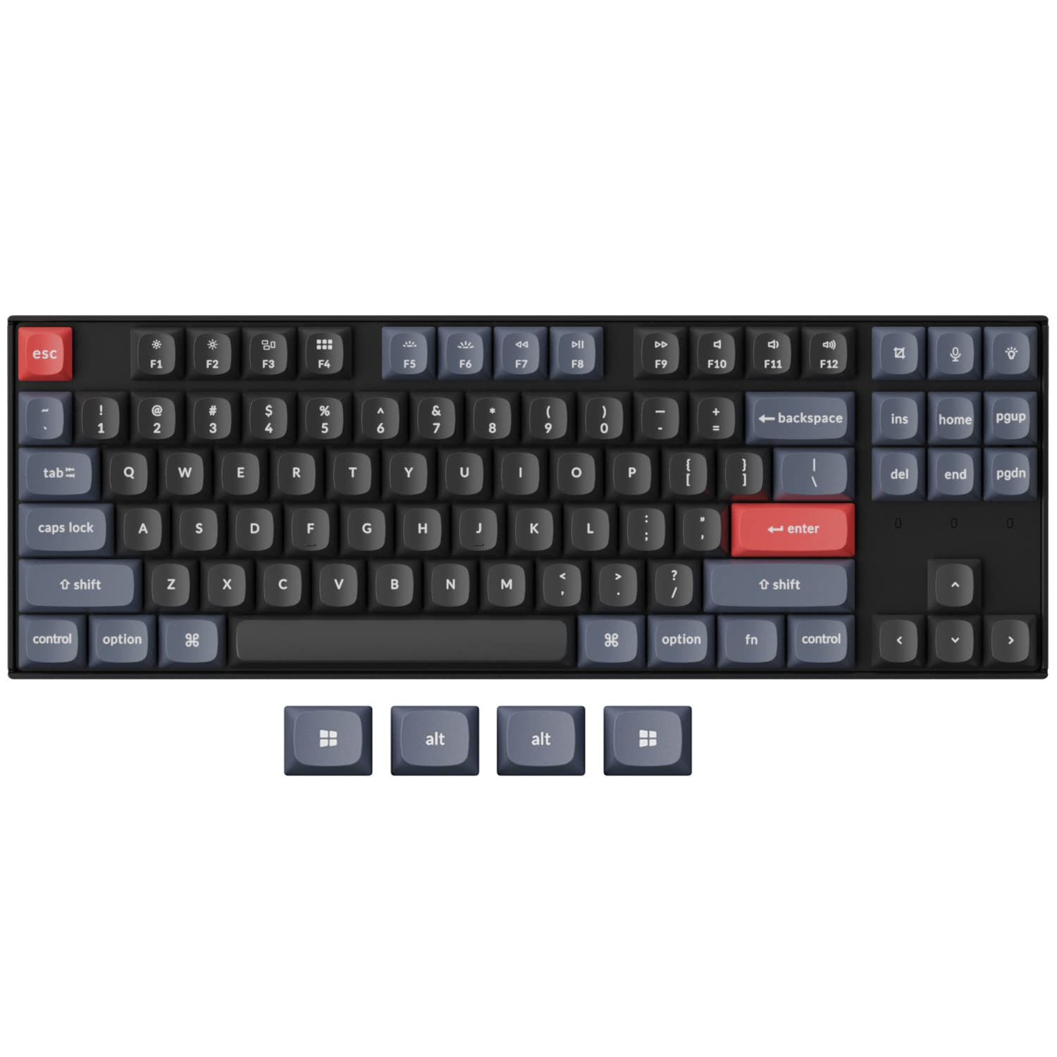 Keychron K8 Pro QMK/VIA Wireless Mechanical Keyboard - Hot-Swappable TKL Custom Programmable Macro Wired Keyboard with Gateron G Pro Brown Switch, RGB Backlit, PBT Keycaps for Mac Windows Linux - Perfect for Gaming, Coding & Office Work