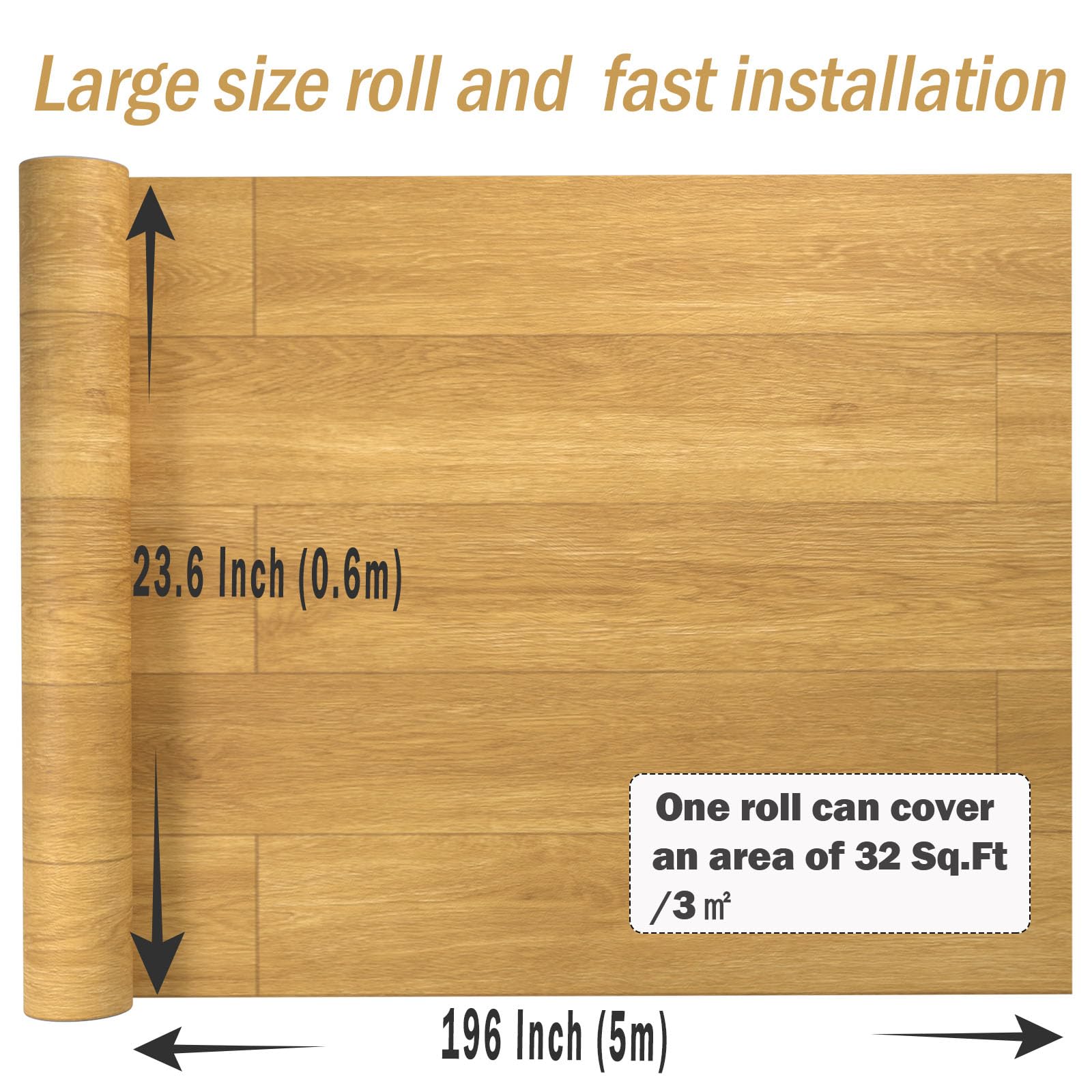Oxdigi Peel and Stick Vinyl Flooring Roll - 24