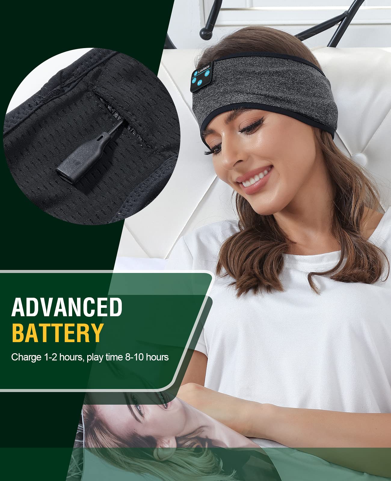 Bluetooth Sleep Headphones for Side Sleepers - Wireless Headband Headphones for Sleeping, Sports & Snoring Reduction - Comfortable Sleeping Headphones for Women, Men, Mom & Dad - Perfect for Nighttime Relaxation, Travel & Workouts