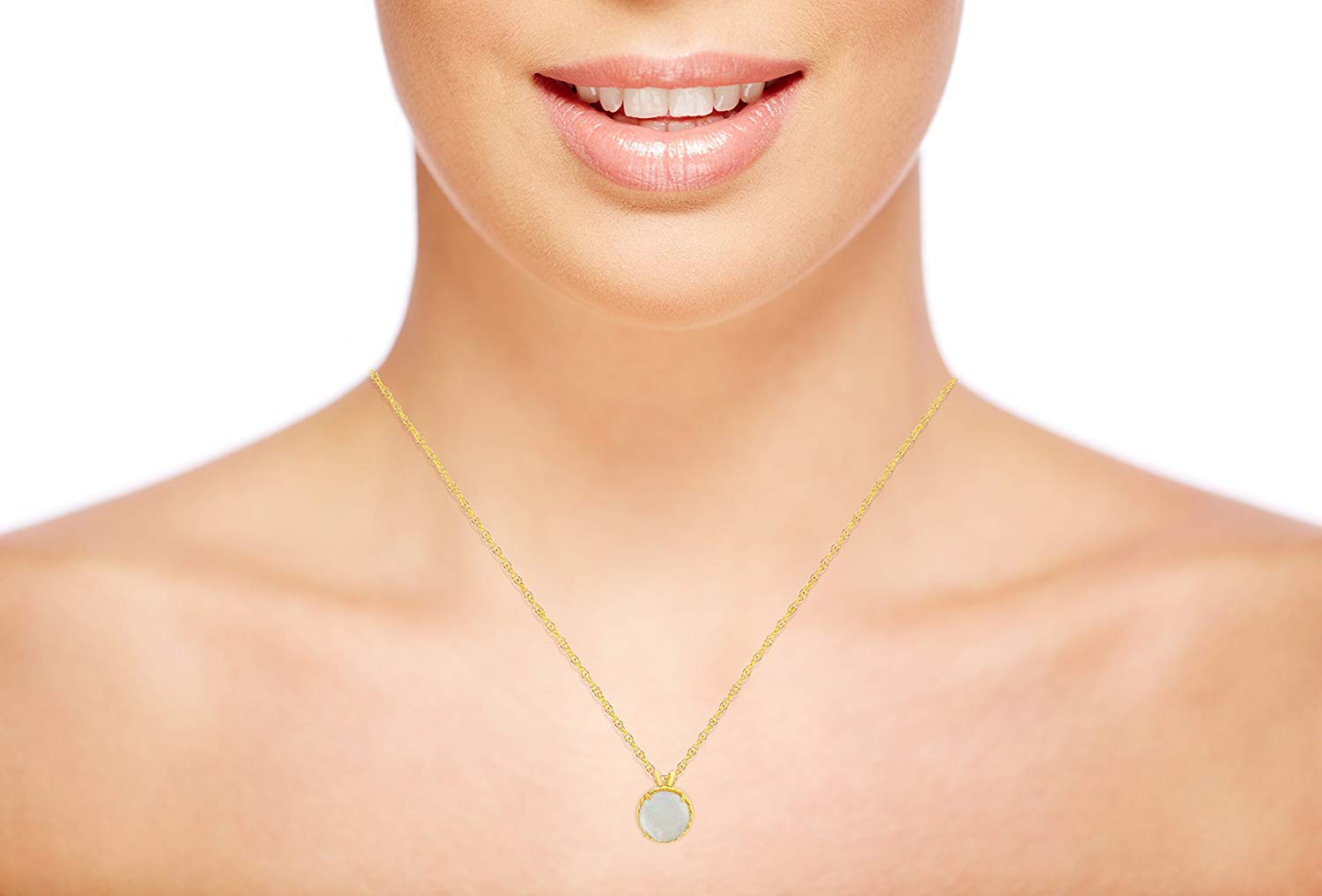 10K Yellow Gold 7mm Round Cut Rope Frame Rabbit Ear 18