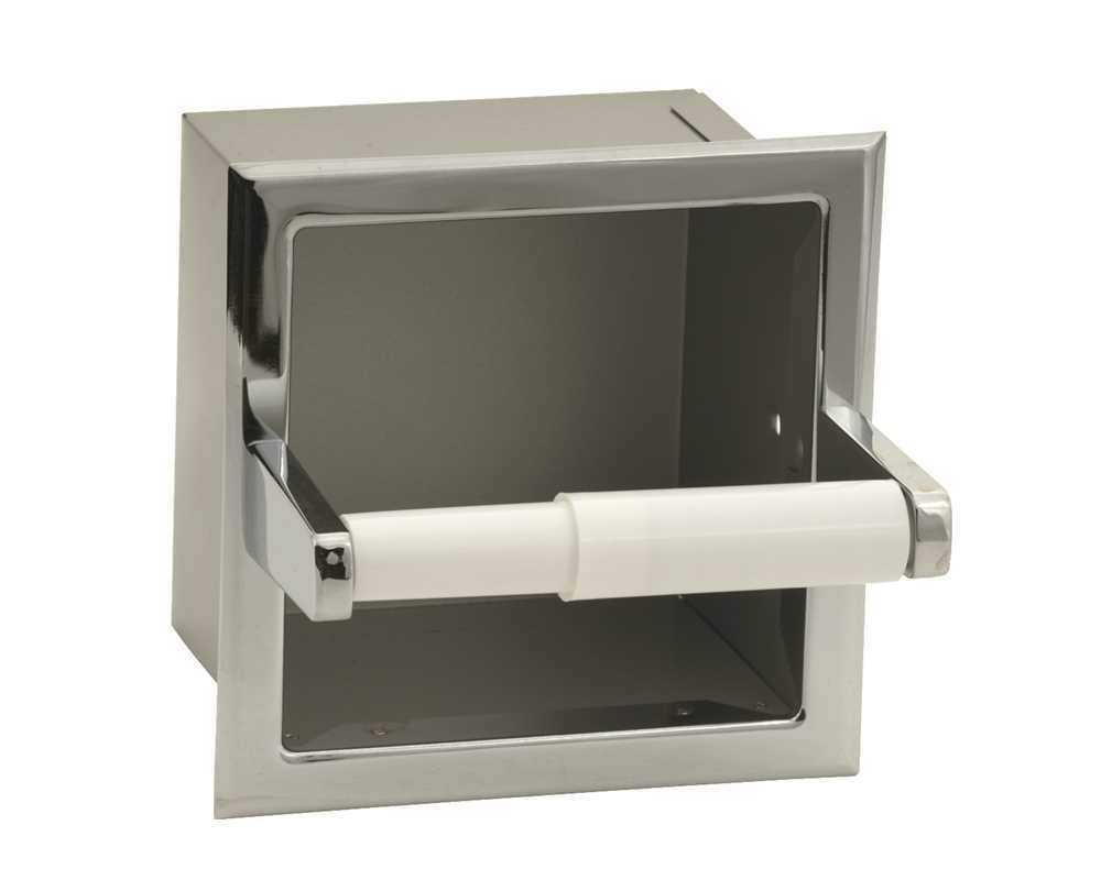 Proplus 553112 Extra Roll Toilet Paper Holder - Durable Stainless Steel Bathroom Tissue Dispenser for Home & Office Use