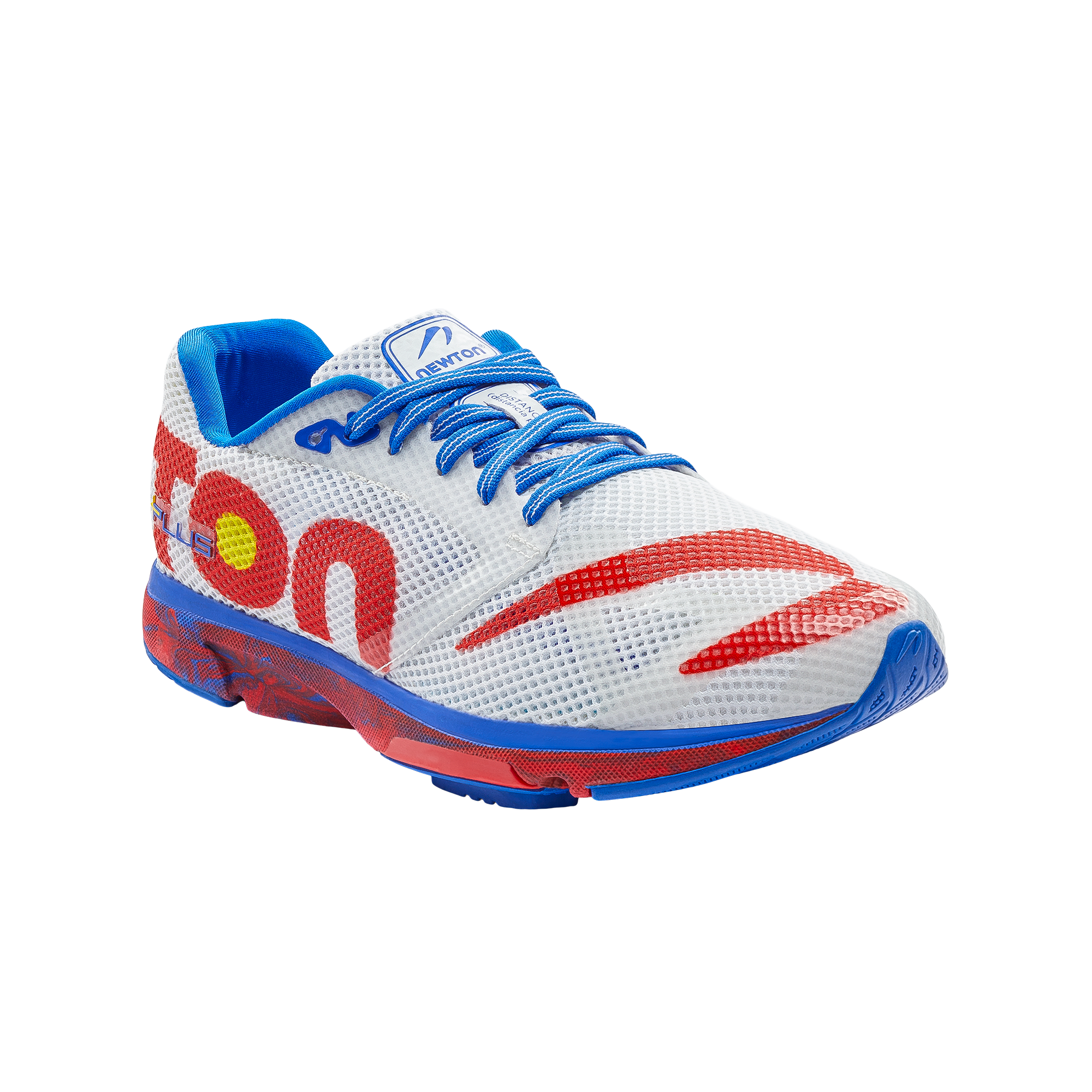 Newton Men's Distance Plus M000522 Running Shoes - White/Blue | Lightweight & Cushioned for Long-Distance Running, Jogging & Gym Workouts