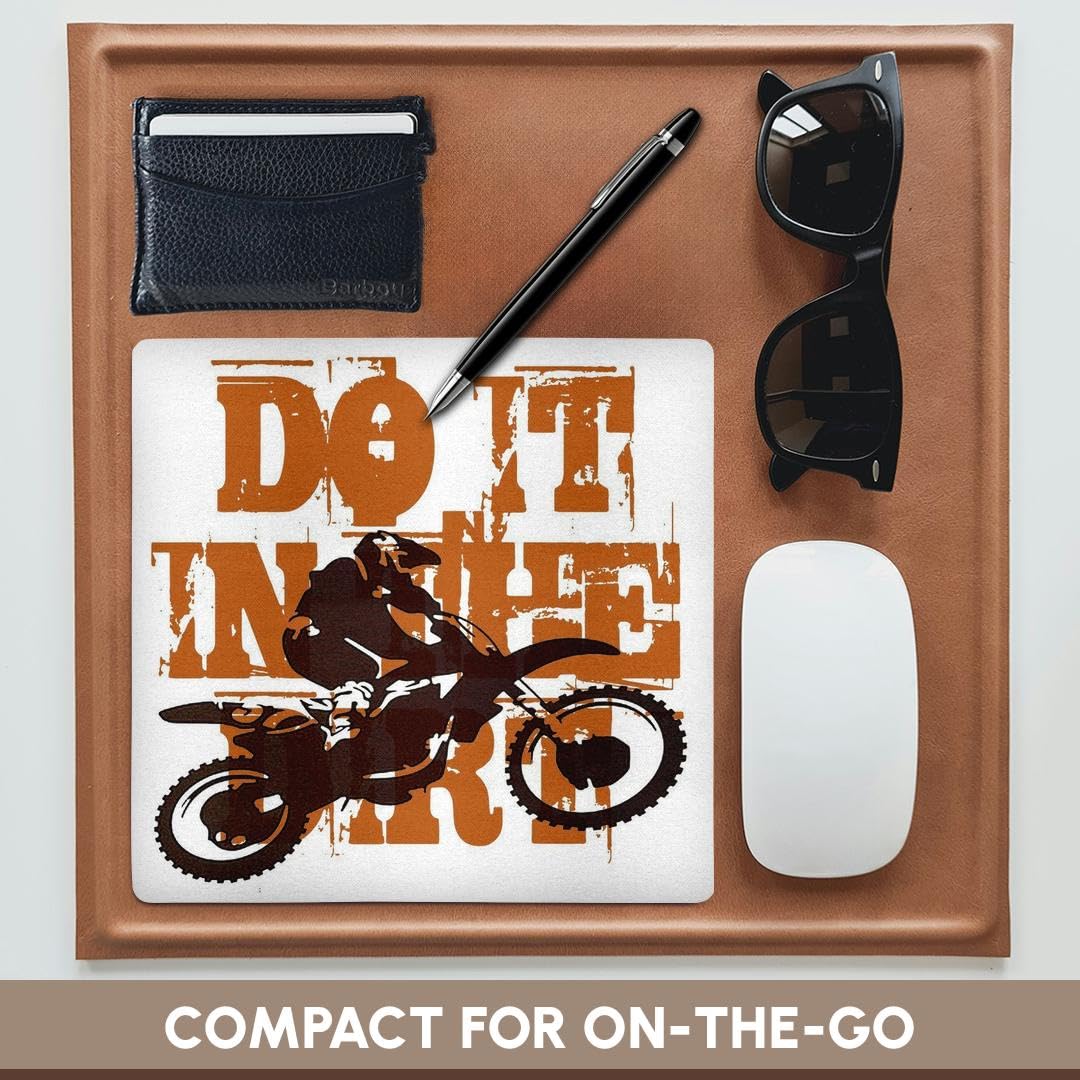 3D Printed Taiche Digital Art Dirt Bike Mouse Pad - Motorcross Bike Silhouette Design - Non-Slip Gaming & Office Computer Mousepad - Perfect for Gamers, Graphic Designers & Office Work