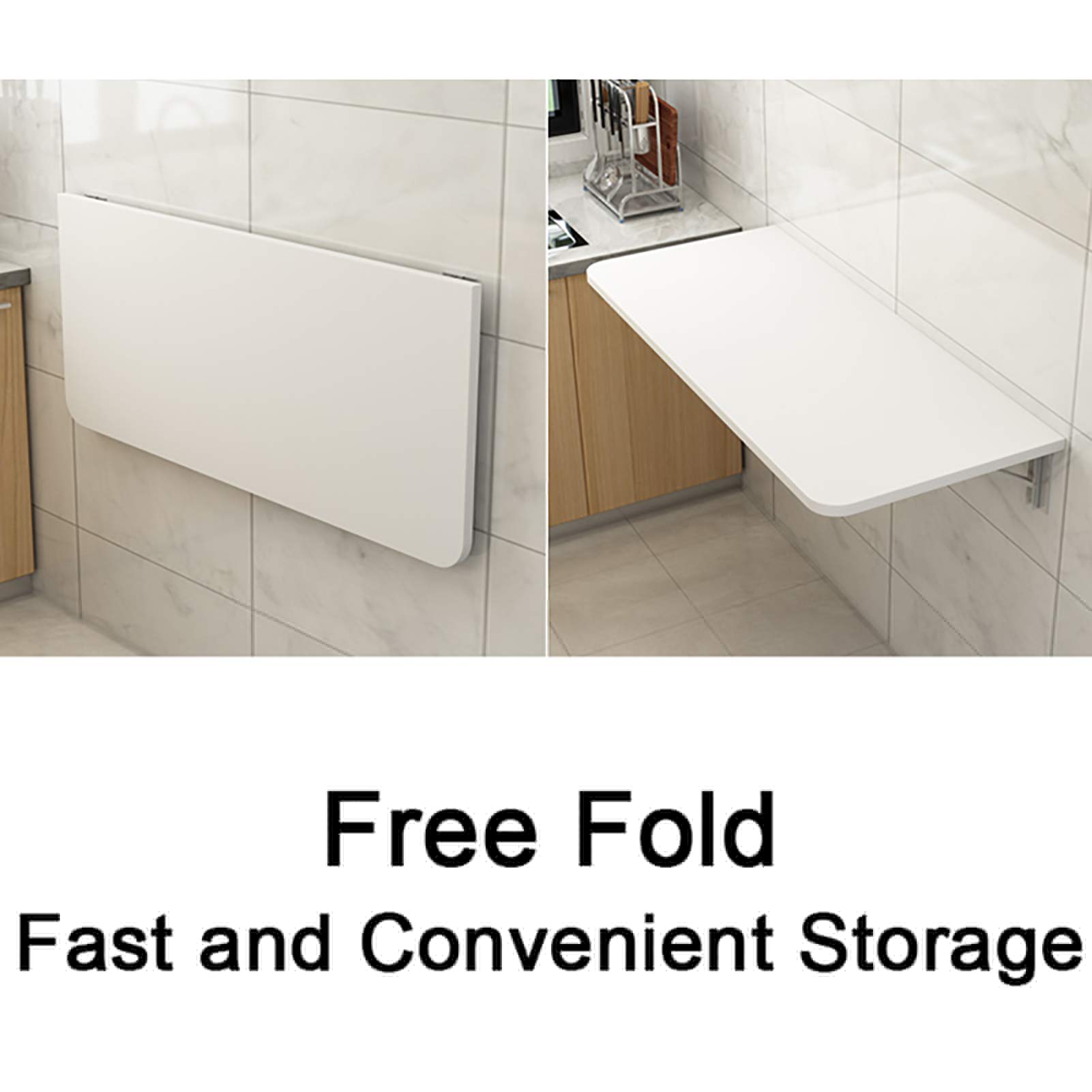 Foldable Wall-Mounted Drop Leaf Dining Table - Solid Wood Space Saving Kitchen Table, Home Office Desk for Small Spaces | Perfect for Apartments, Studios & Compact Living Areas