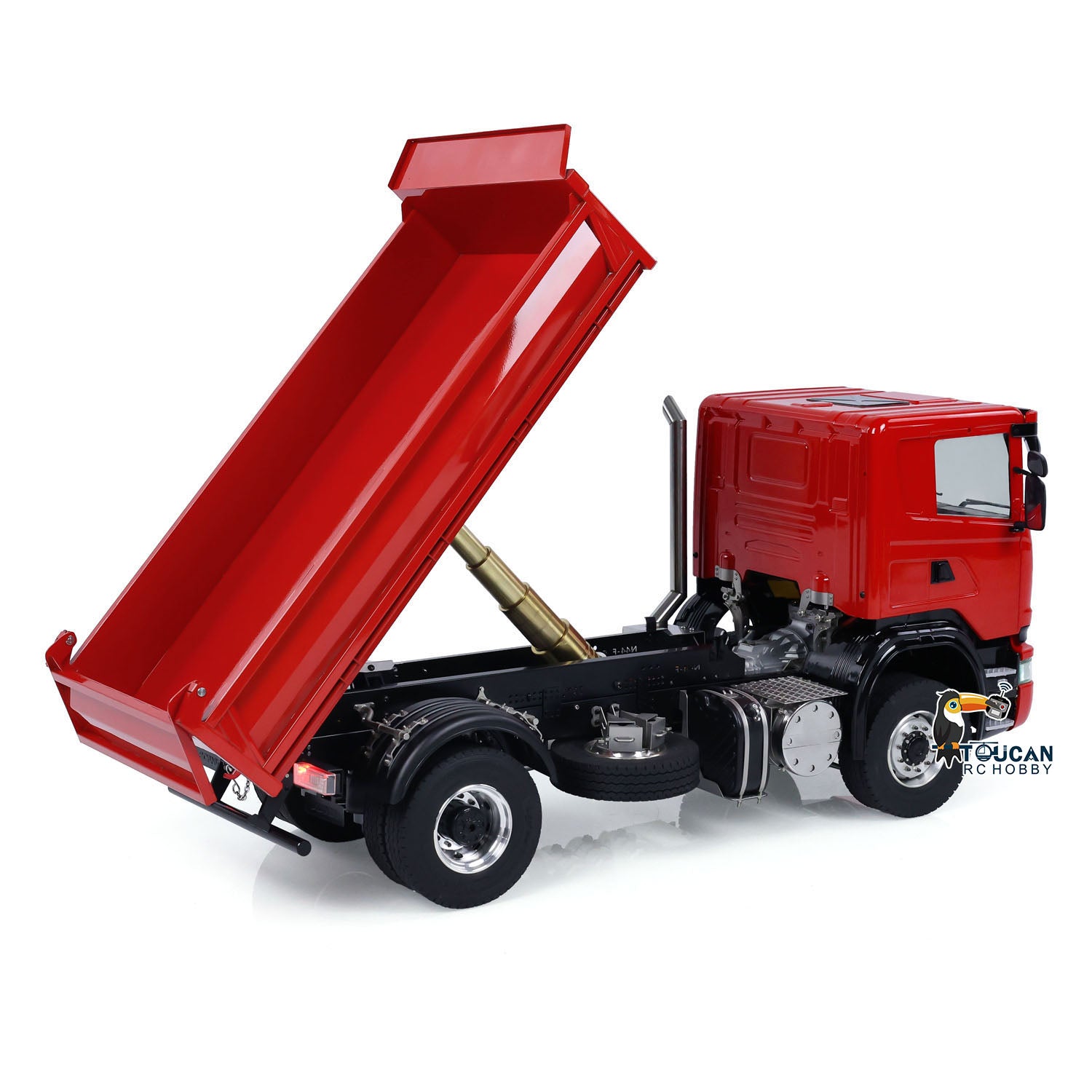 1/14 Scale 4x4 RC Hydraulic Dump Dump Truck - Metal Remote Control Tipper with FlySky I6S & 3-Speed Transmission - Perfect for Construction Site Play, Off-Road Adventure & Collectors