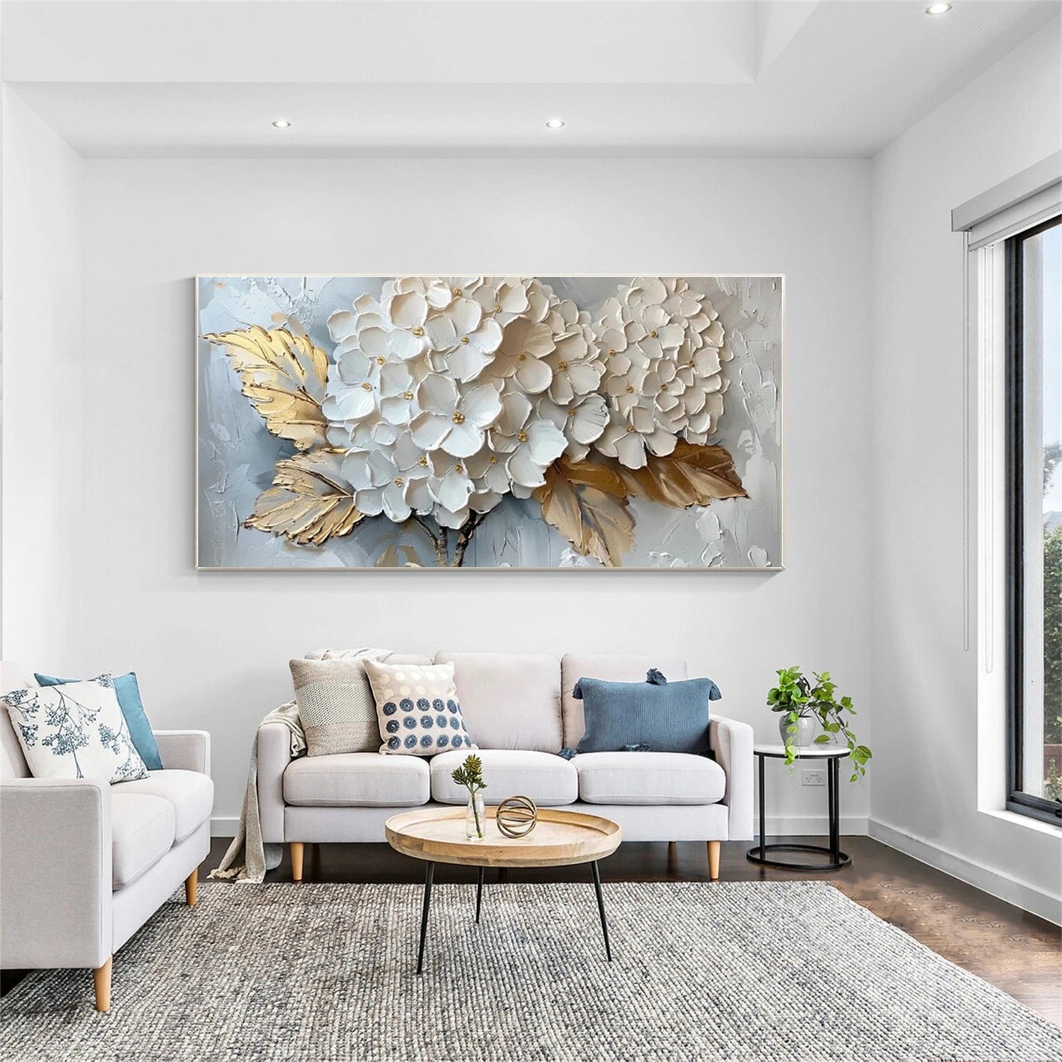 Flower and Tree Painting #FT125 - Handmade Canvas Wall Art for Home Decor, Office & Living Room
