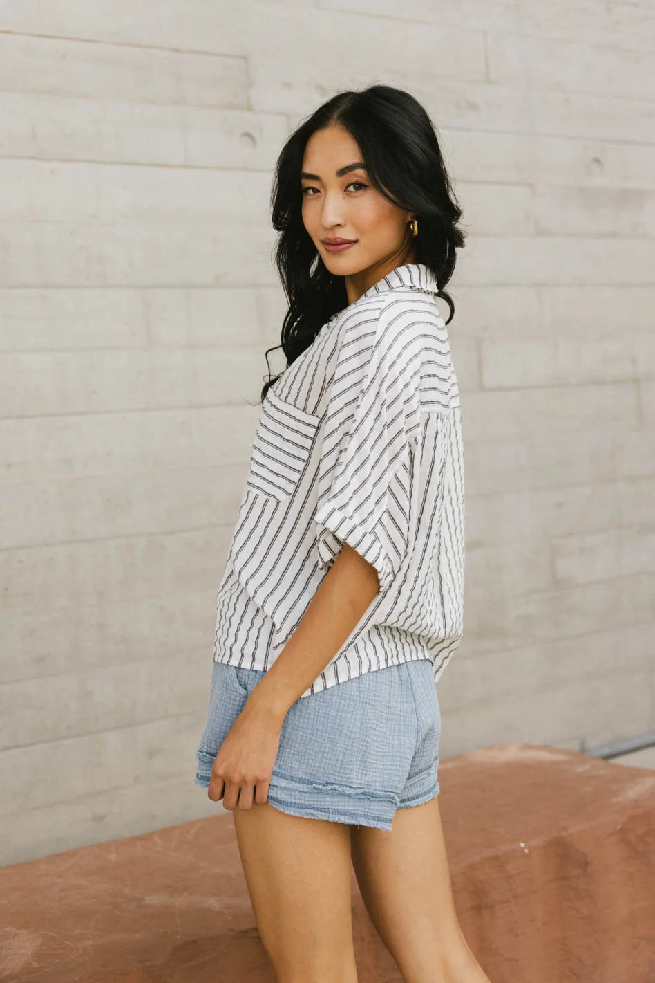 Francine Striped Button Up Shirt for Women - Casual & Office Wear - Final Sale | Perfect for Work, Dates & Everyday Outfits