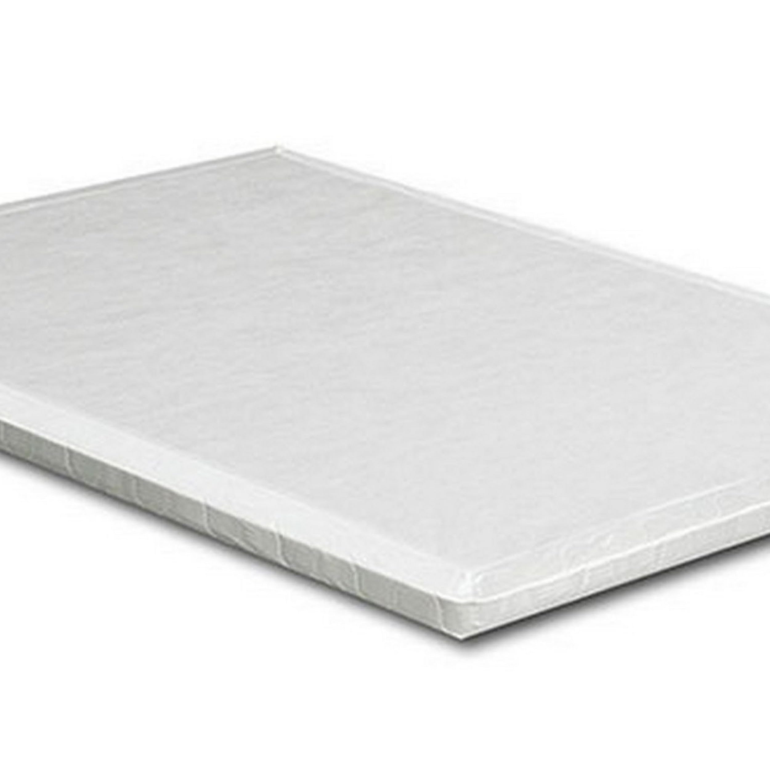 Benjara Amo 2 Inch Queen Size Bunkie Board Mattress Foundation with Slats & Foam Support - White - Perfect for Bunk Beds, Daybeds, and Platform Beds