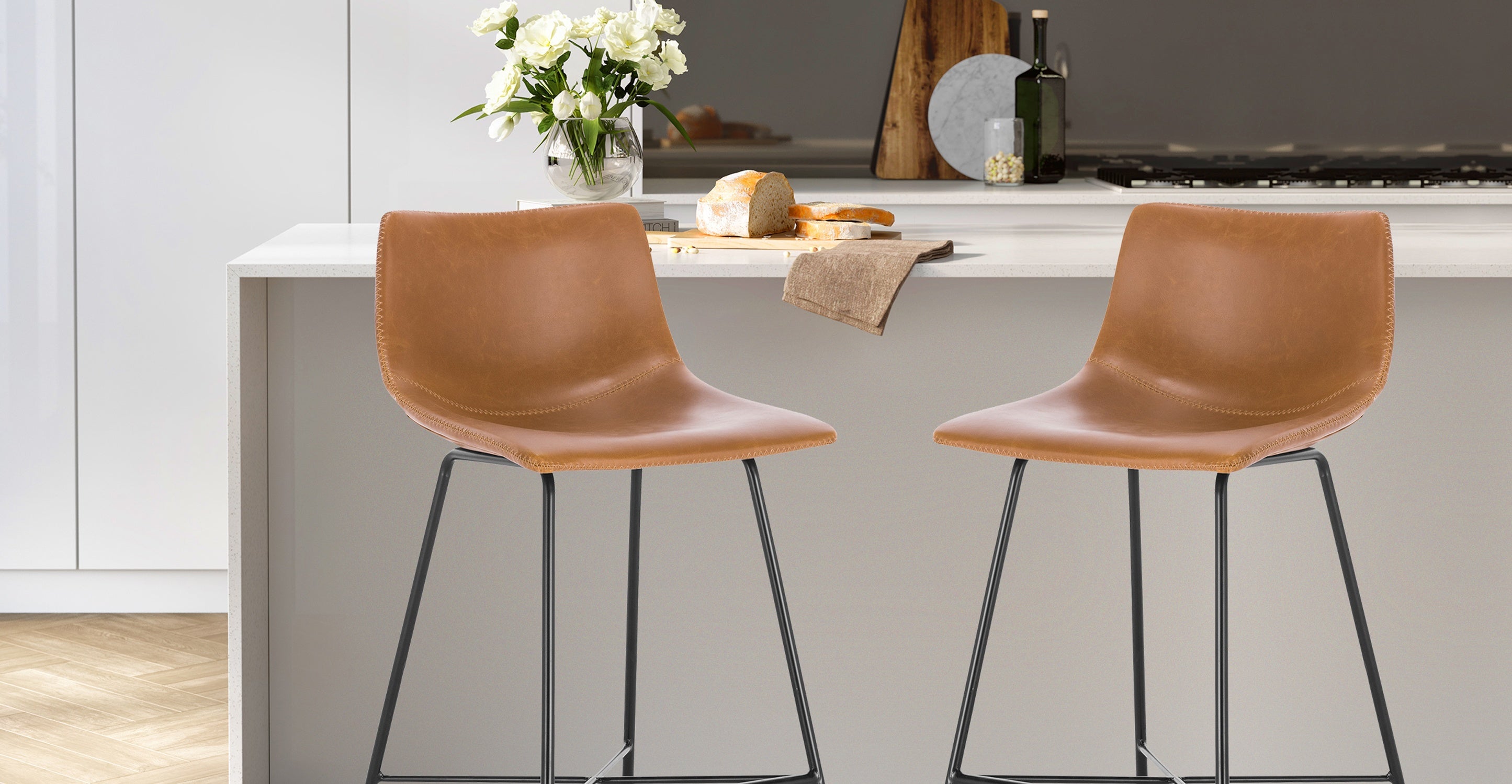 Paxton 24 Inch Counter Height Bar Stool - Adjustable Swivel Kitchen Island Stool for Dining, Breakfast Nook & Home Bar Use