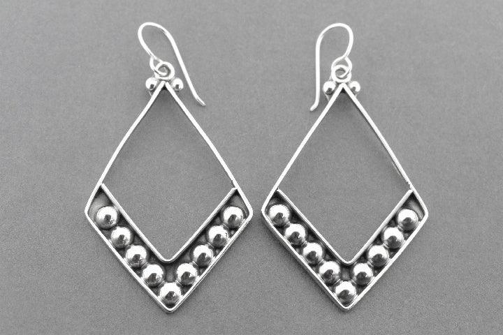 Half Diamond Tribal Earrings - Sterling Silver Jewelry for Women, Boho Chic Style | Perfect for Parties, Weddings & Everyday Wear