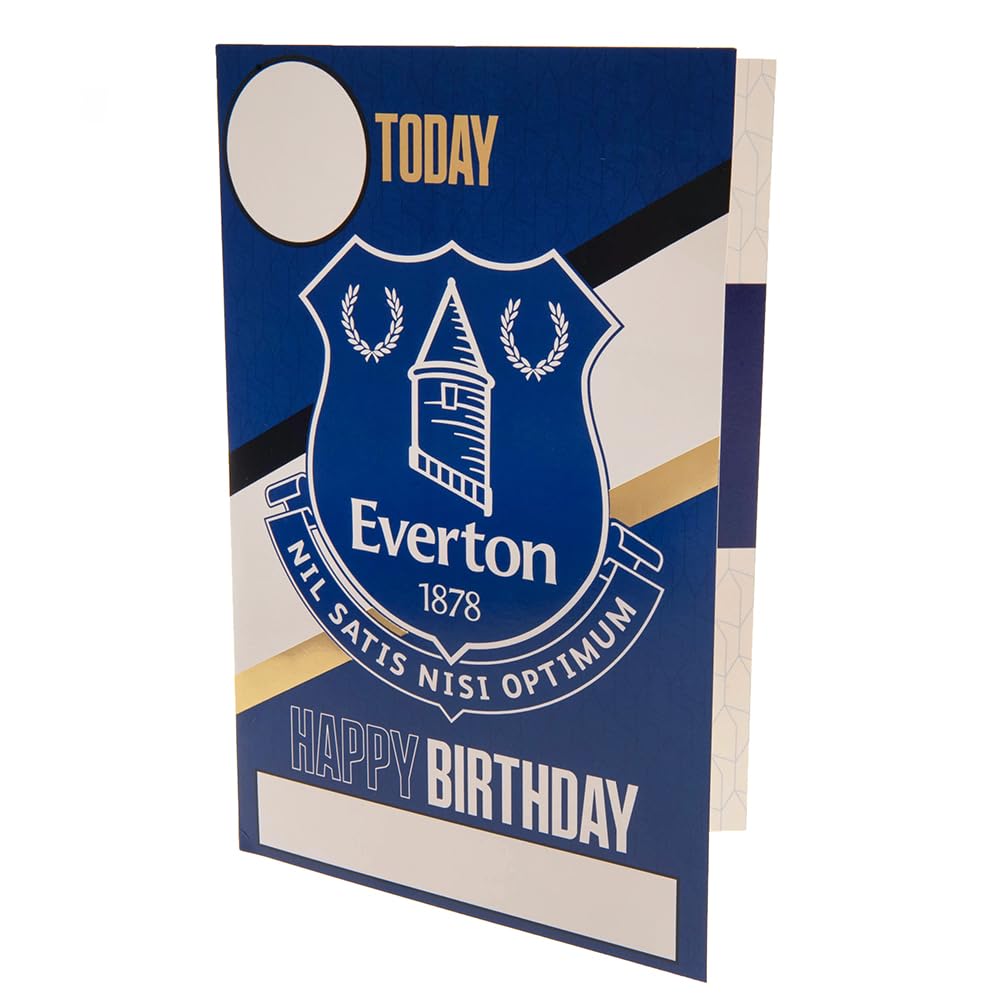 Everton FC Birthday Card with Customizable Name & Age Stickers - Perfect for Soccer Fans & Birthday Celebrations